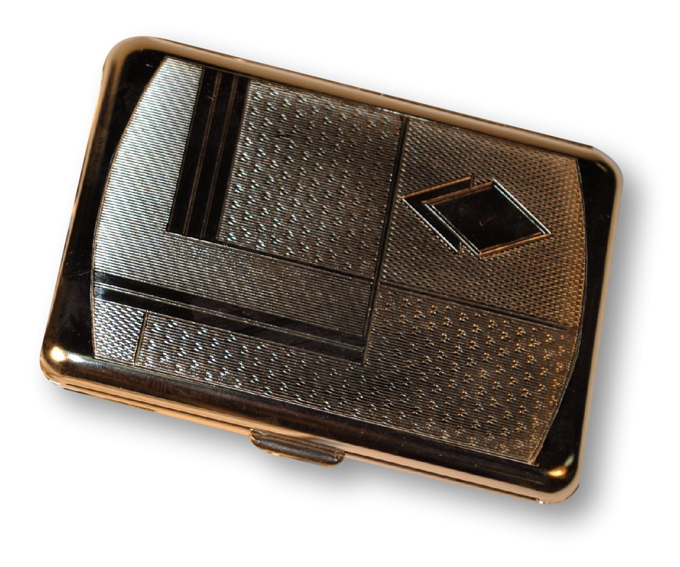 Budd LeatherBudd Leather Company Chrome Plated Business Card Case with Diamond, Silver (A 1845)