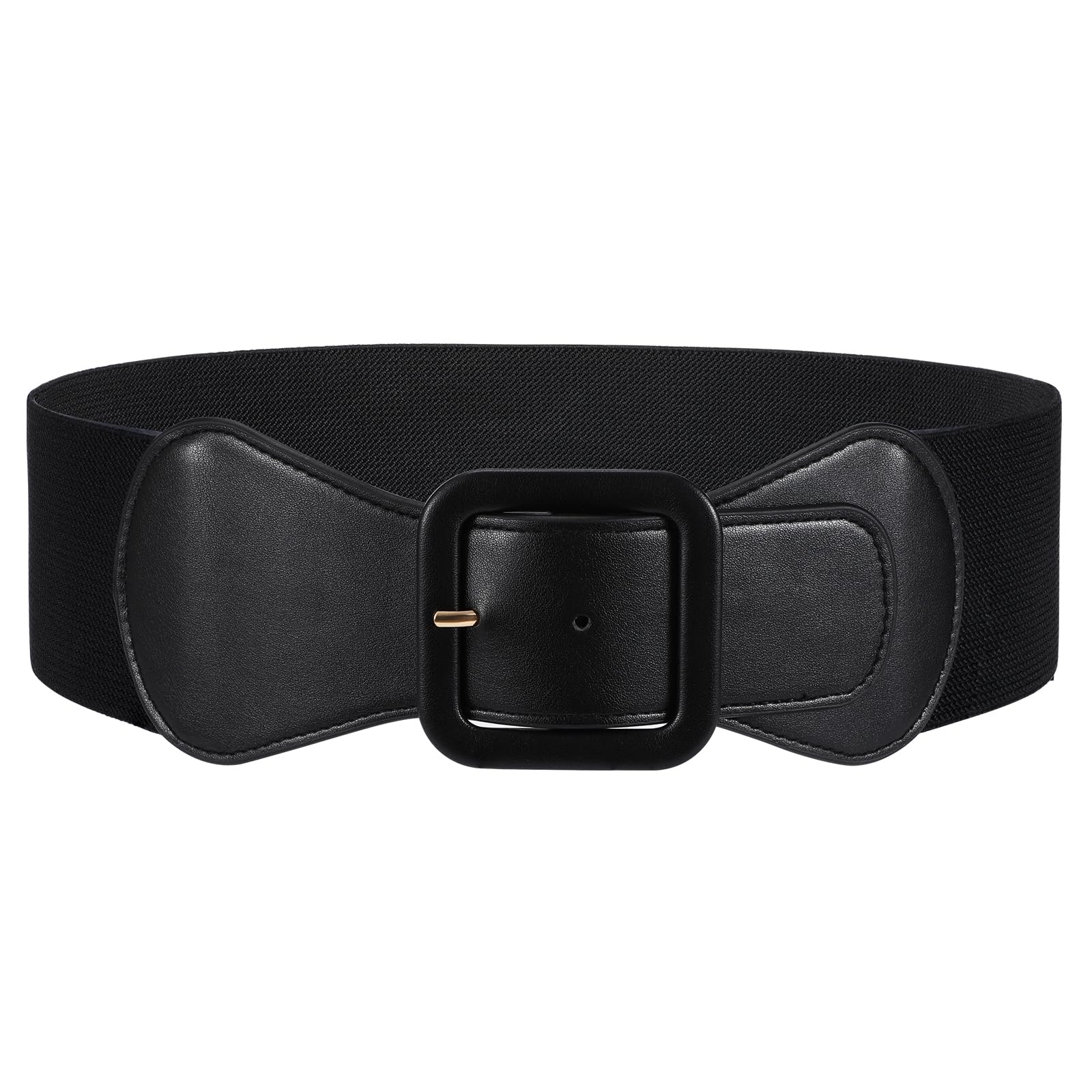 JASGOOD Women Elastic Wide Belt Stretchy Vintage Waist Belt for Dress with Fashion Square Buckle