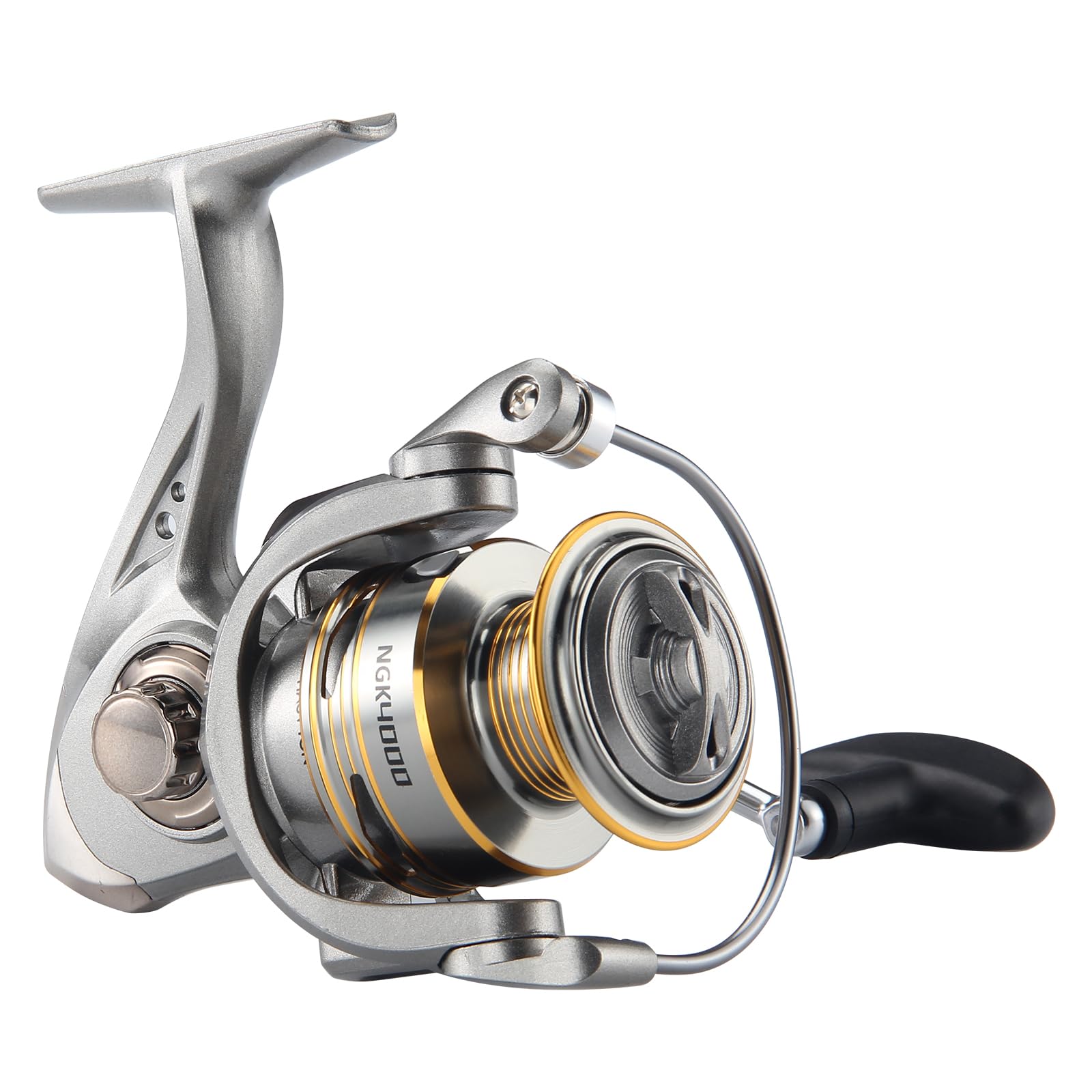 HAUT TON Spinning Reel 8000/9000/10000/12000/14000,6+1BB Metal Surf Fishing Reels,4.8:1 Gear Ratio 55lbs Drag Heavy Long Casting Inshore Saltwater Monster Fish (HT-NGK, 4000)