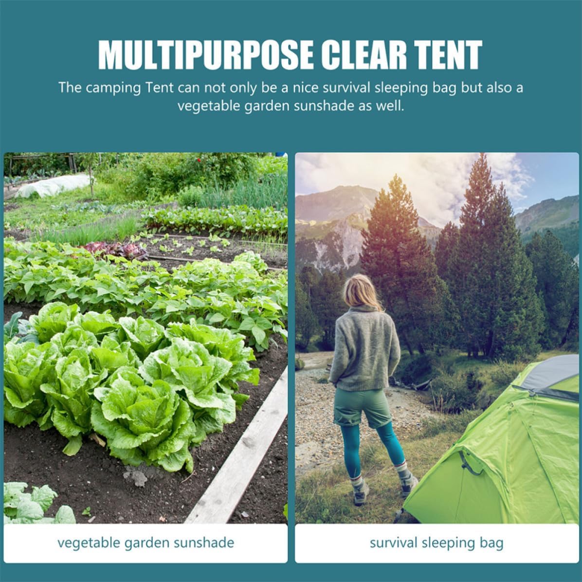 FUOYLOO Heavy Duty PVC Tarp for Camping and Tent Ground Use, Tear Resistant and Easy to Fold Outdoor Shelter Cover, Lightweight Waterproof Plastic Tarp for Garden Rain Shelter Random Color