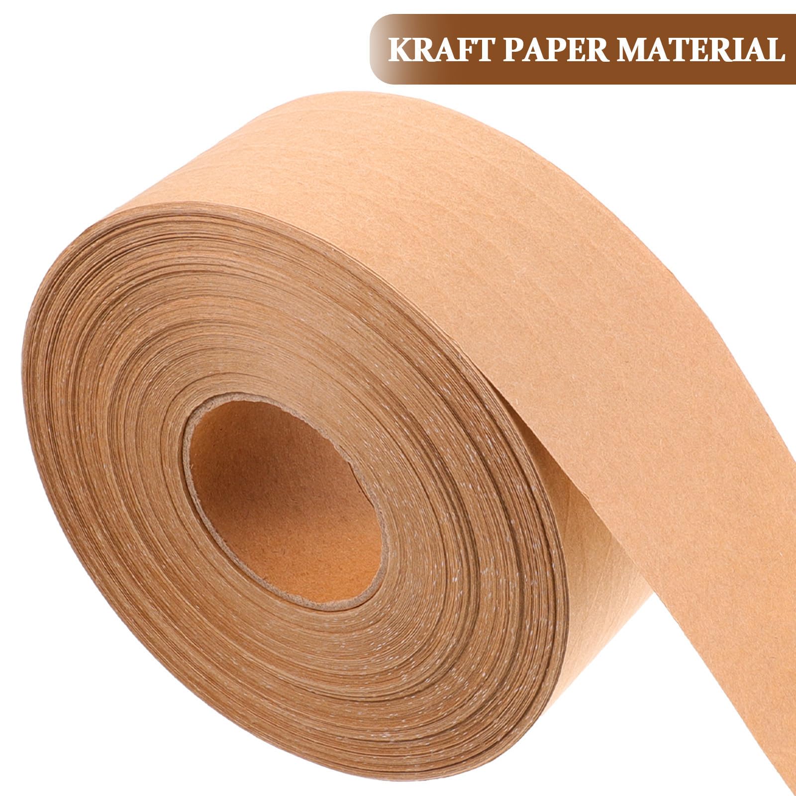 Alasum Kraftpapier Packband 1 Rolle Braunes Papierklebeband Selbstklebend Leichtgewichtig ohne Verziehen zum Versiegeln von Kartons und Einrahmungen