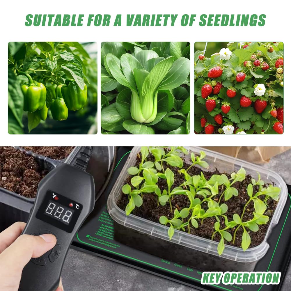 Mineup Estera Térmica para Plántulas, 50w Manta Térmica de Semilla Almohadilla, Alfombrilla térmica Duradera para plántulas, Esterilla Calefactora Plantas, para Germinar Semillas o Fermentadora