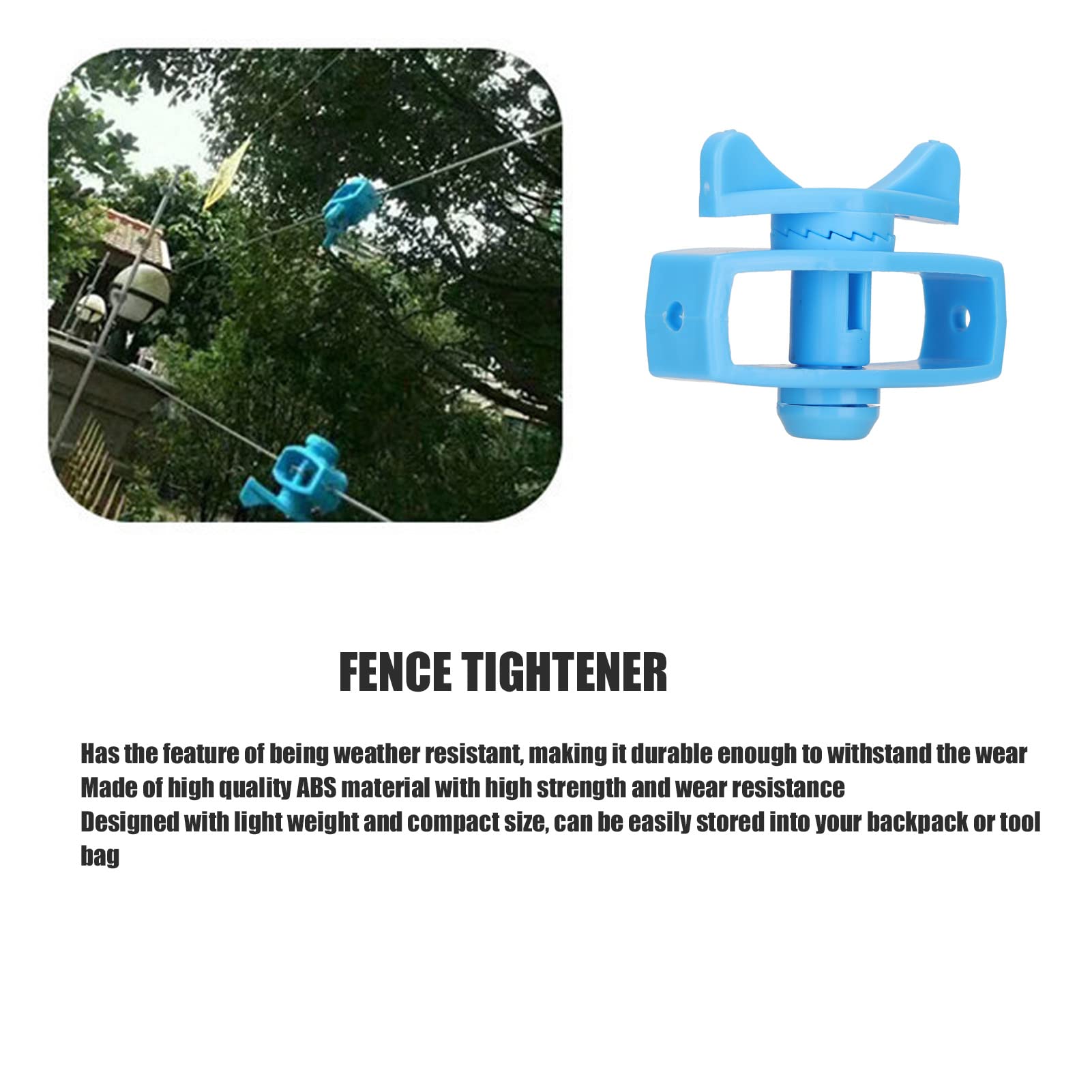 Tenditore per Recinto Elettrico da 50 Pezzi, Tenditore per Recinto Elettrico in ABS, Alta Resistenza e Resistenza All'Usura, Resistente Alle Intemperie e Durevole per Fattoria, Sicurezza (7X5x3cm)