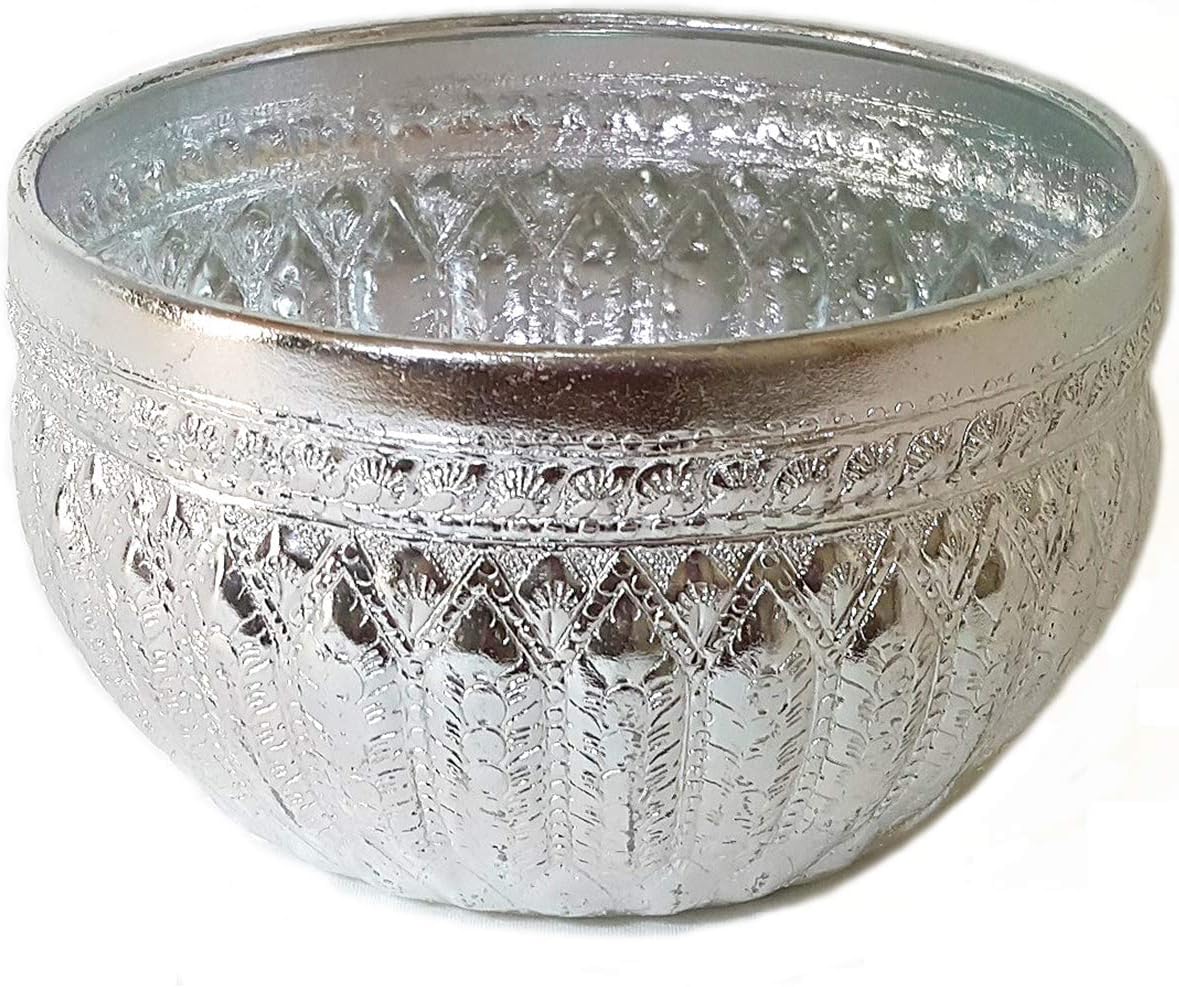 Amazon Com Siam Yim Sa Ra Ei Size 4 5 W 12 X H 7 Cm Aluminum Water Bowl Thai Striped Silver 4 5 W 12 X H 7 Cm Silver Home Kitchen