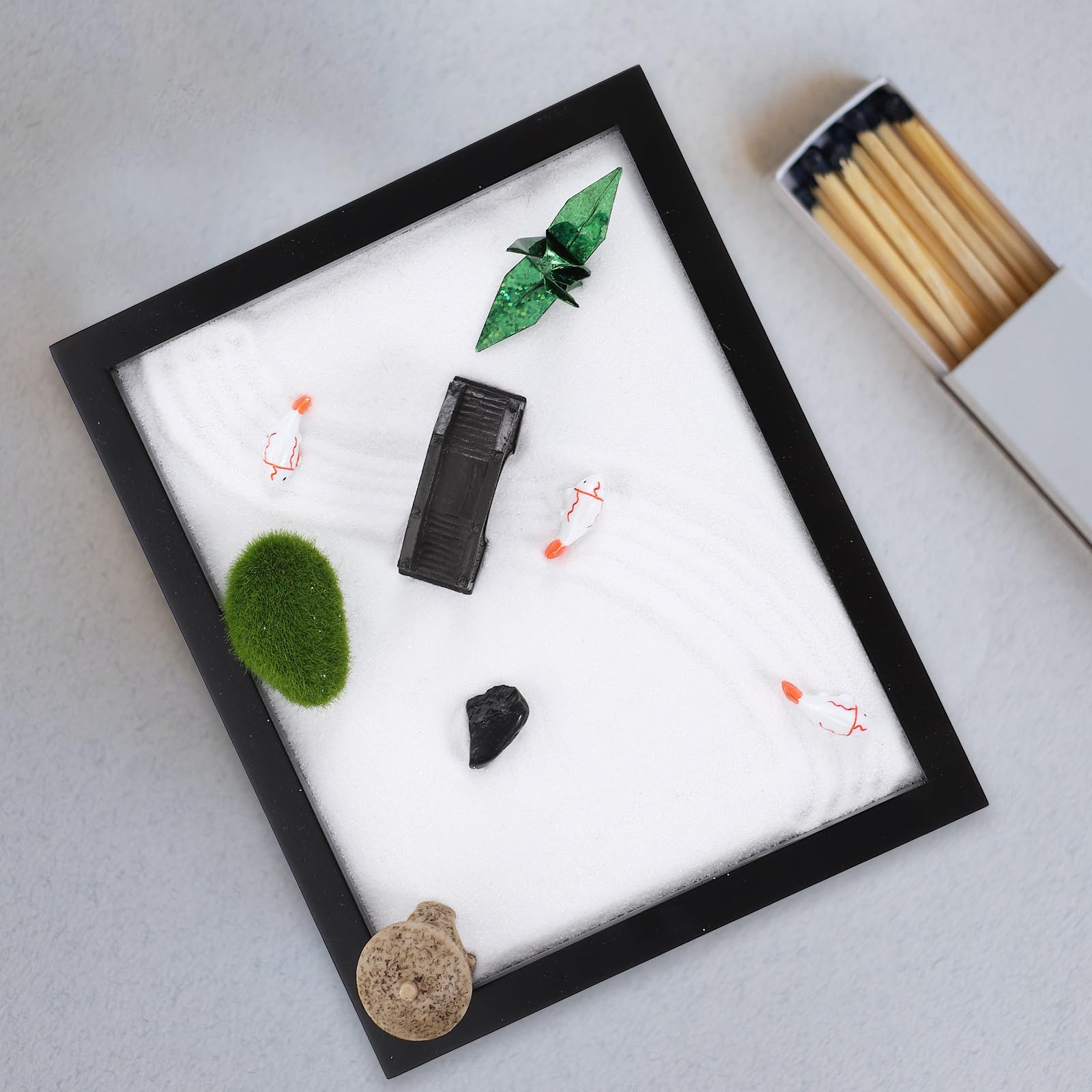 Paisaje en Miniatura de Jardín Zen de Madera para Escritorio