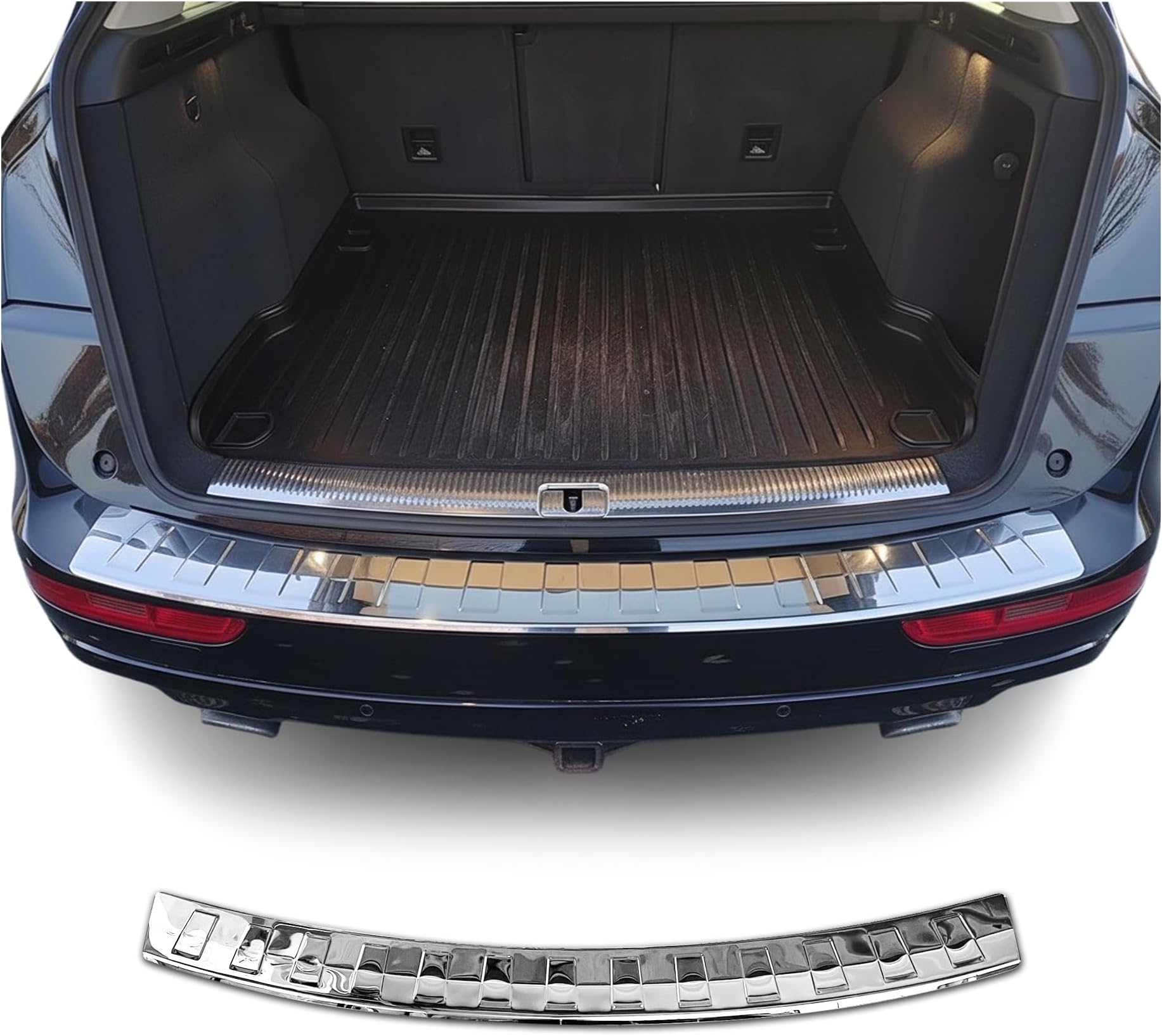 OMAC Rear Bumper Sill Cover Protector Guard for Audi Q5 SQ5 2009-2017 Stainless Steel