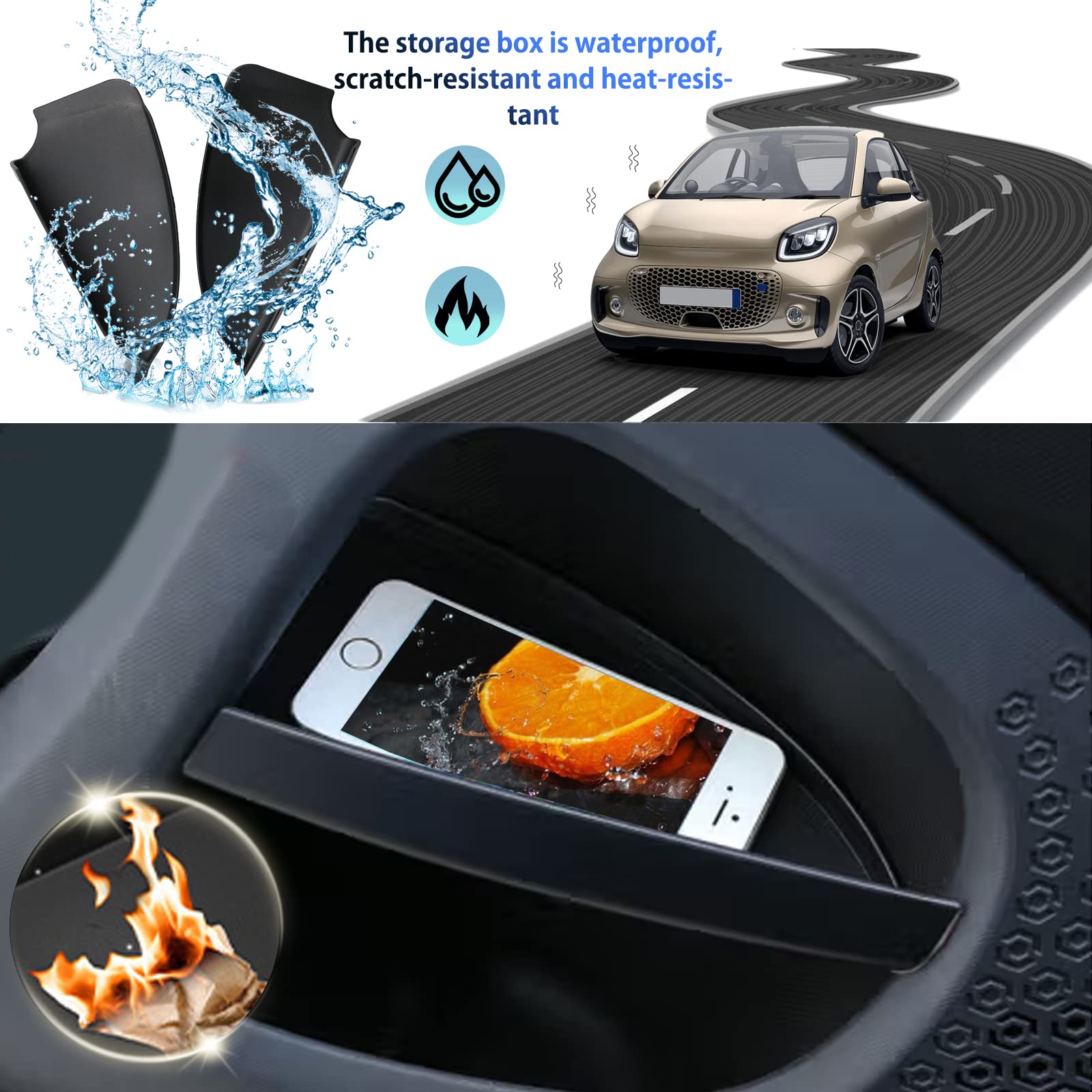 Organizer Bracciolo Per Smart Forfour/fortwo 453 2014-2019 - Porta Oggetti Per Passeggero - Foto 10