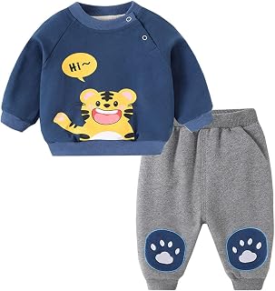 hahuha Designer Kids Clothes Infant Children Kids Toddler Baby Boys Girls Long Sleeve Letter Sweatshirt Pullover Tops Cute Cartoon Trousers Pants Outfit Set 2PCS Clothes Full Color