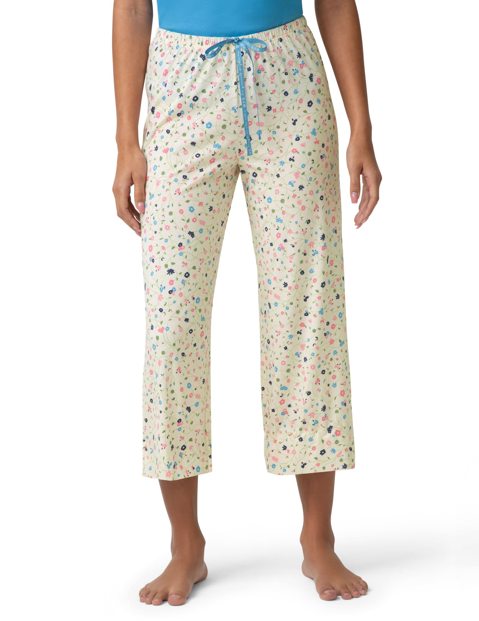 HUE Women's Spring Pajama Separates Soft Whimsical Print Pjs with Flowers, Animals, Garden Themed Pjs, Cocktails