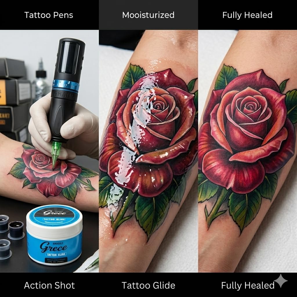 Tattoo Glide, 7oz Professional Tattoo Ointment for Artist 100% Vegan Soothing Balm for Tattooing & Aftercare,Protect & Soothe Skin, For Tattoo Artists and Studios