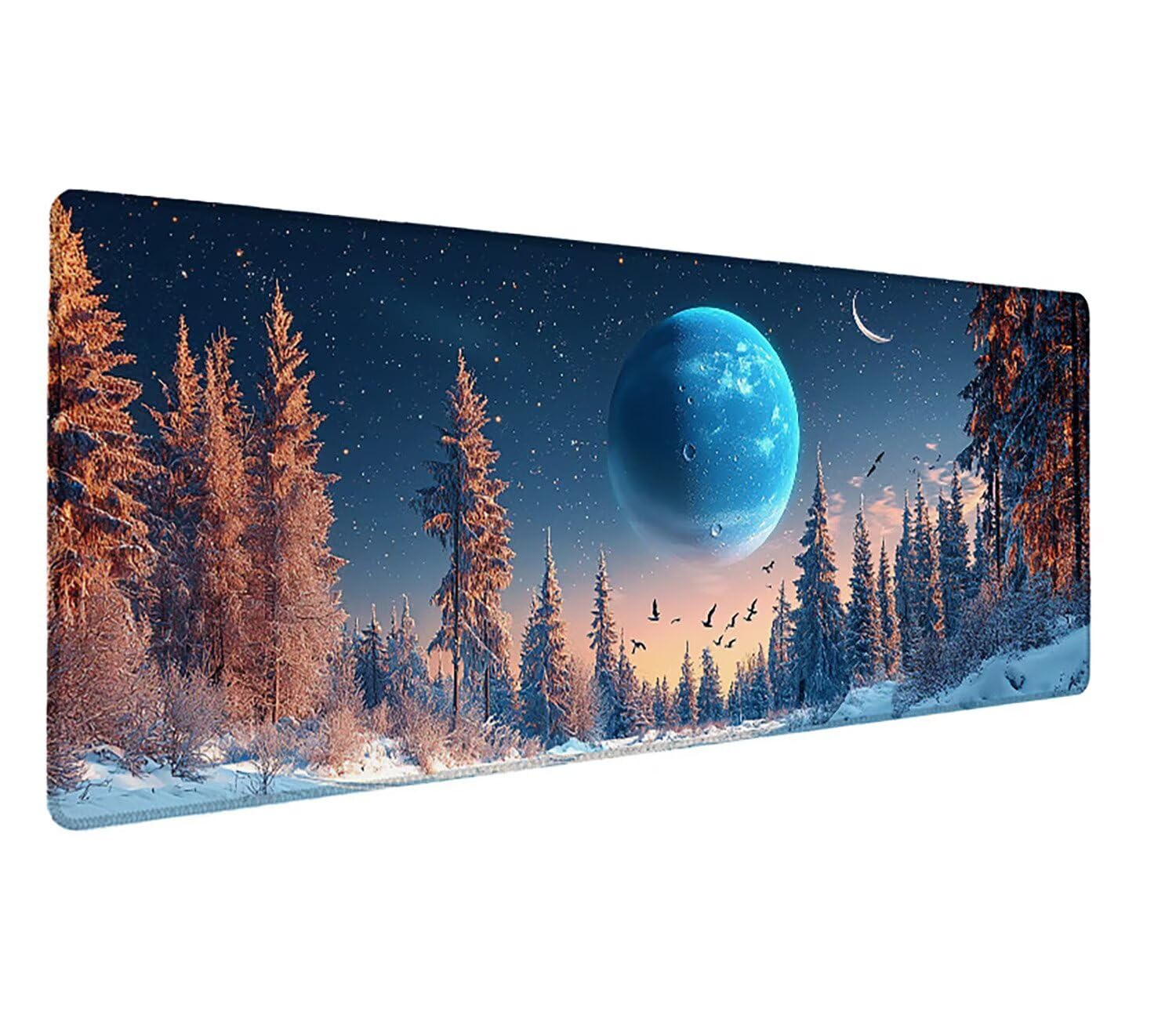 Podkładka pod mysz do gier XXL gwiaździste niebo krajobraz, podkładka pod mysz XXL - 1200 x 600 x 3 mm - podkładka pod mysz matowa, bardzo duża podkładka pod biurko dla graczy, antypoślizgowa podstawa