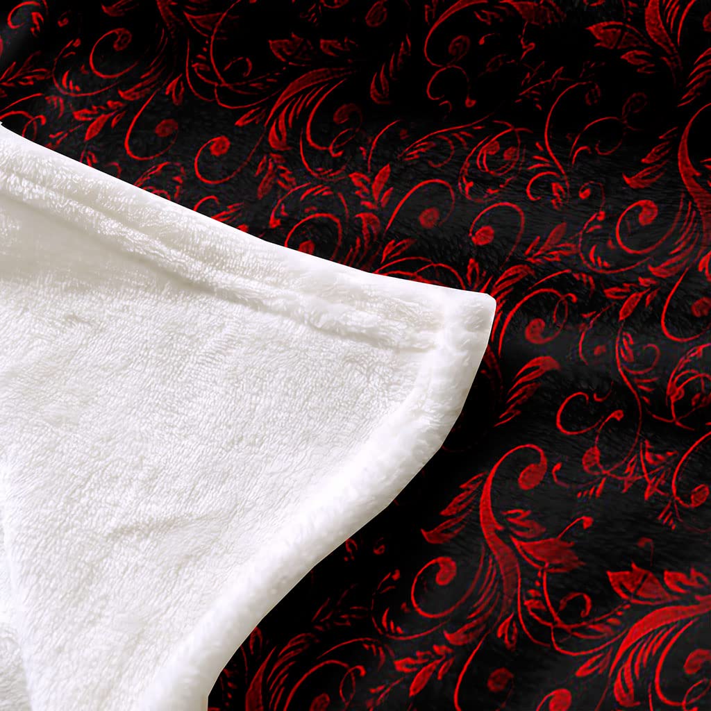 Mantas para Sofa Lana Mullida 150X200Cm Manta De Franela para Cama De Microfibra De Piel Artificial Suave Y Cálida, Adecuada para Sofá O Cama, Estampado Rojo Creativo Impresión Patrón