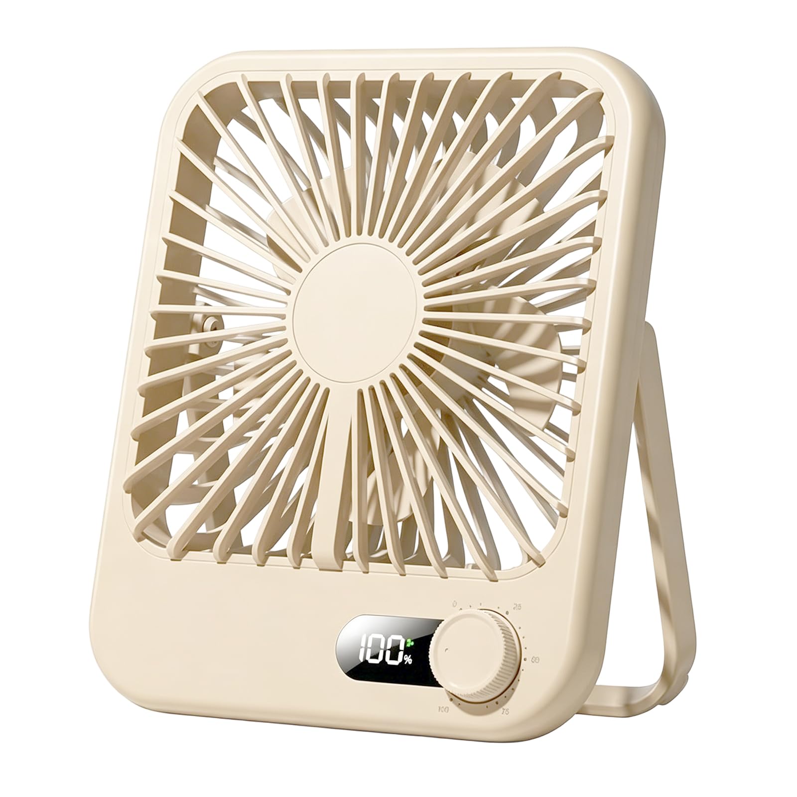 Jazuaiao Handheld Cooling Fan Containing Built in Battery and LCD Screen for Hot Weather Trips LED Display Fan
