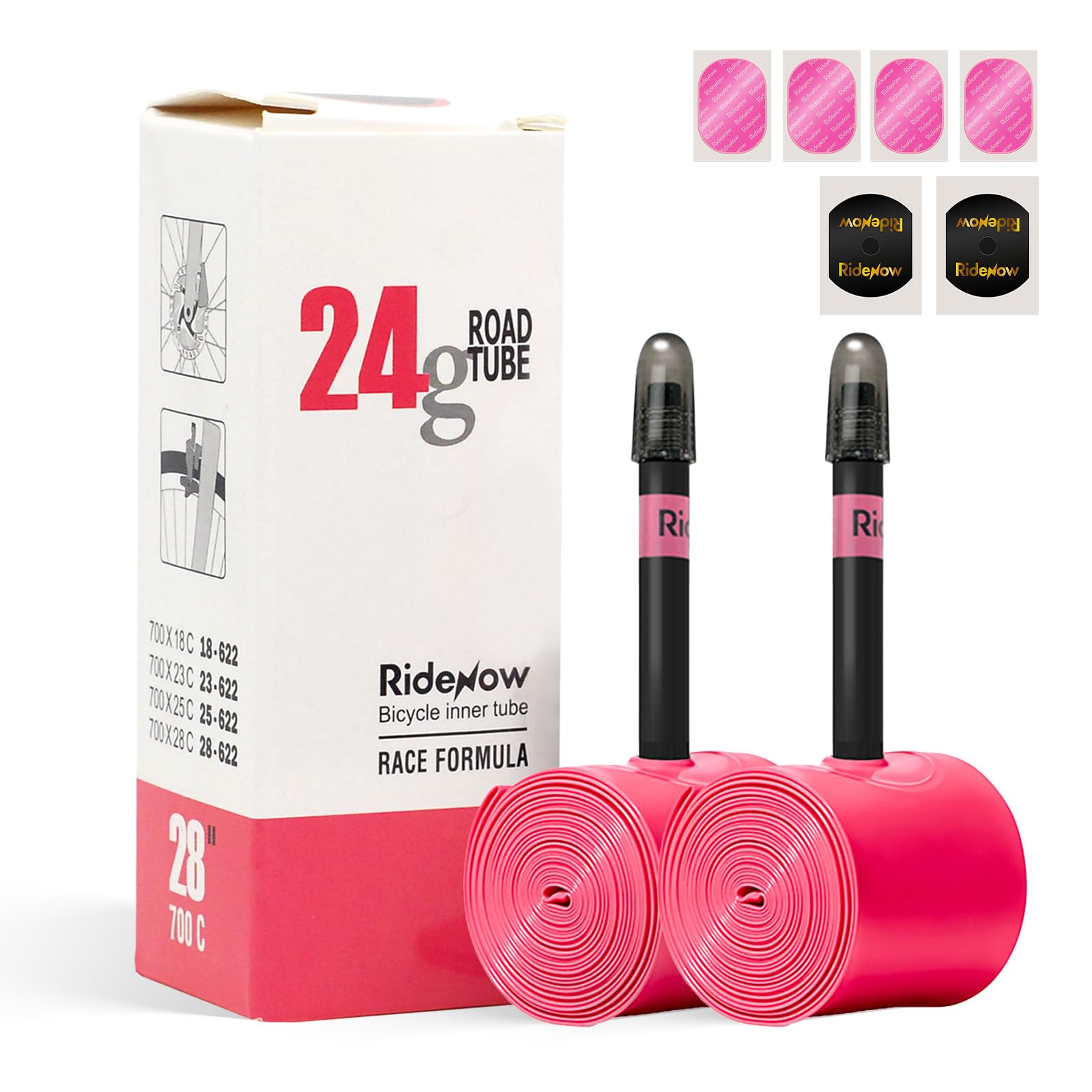 RideNow 24g 2-Pack TPU Inner Tube 700 x 18C-28C with 45mm Presta Valves