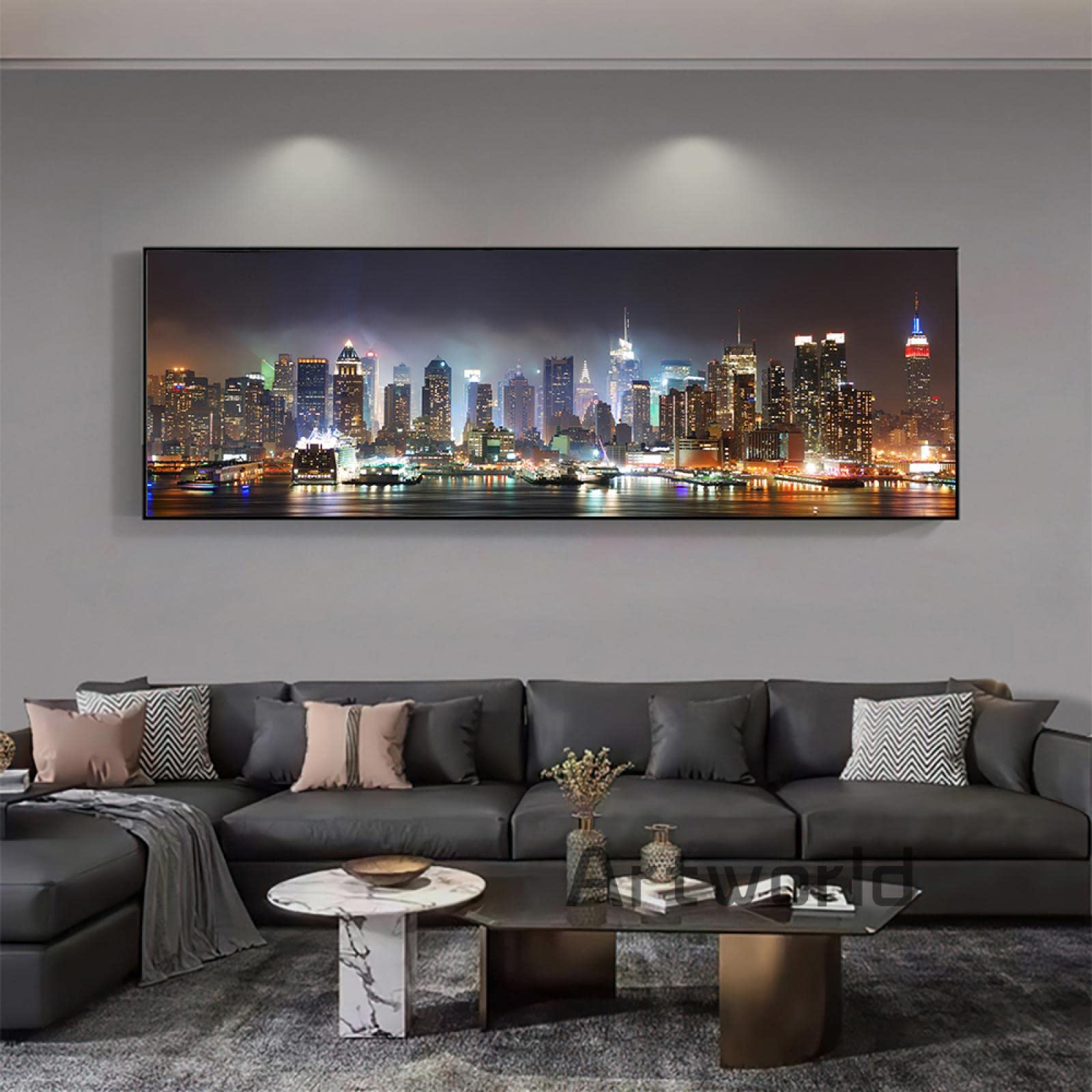 Amazon.co.jp: ロサンゼルスモダンシティ夜景風景絵画壁画リアルなHD 