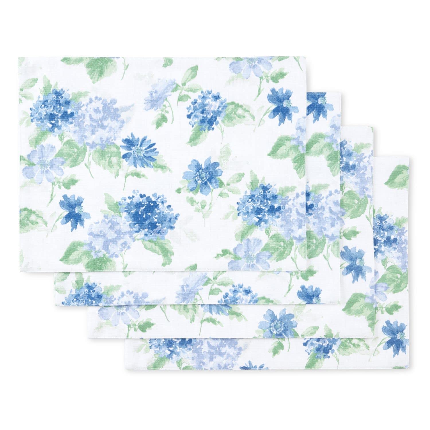 Martha Stewart Amber Floral Placemat Set 4-Pack, Blue/Green, 13"x17.5"
