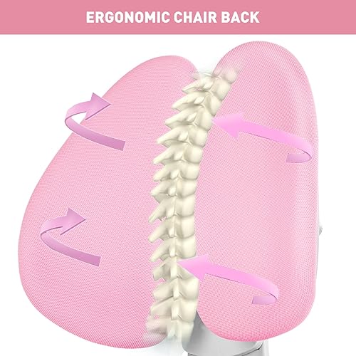 Miniatura 14 de COSVALVE Silla de escritorio para niños, silla de estudio ergonómica con altura ajustable y profundidad del asiento, silla de estudio y oficina en