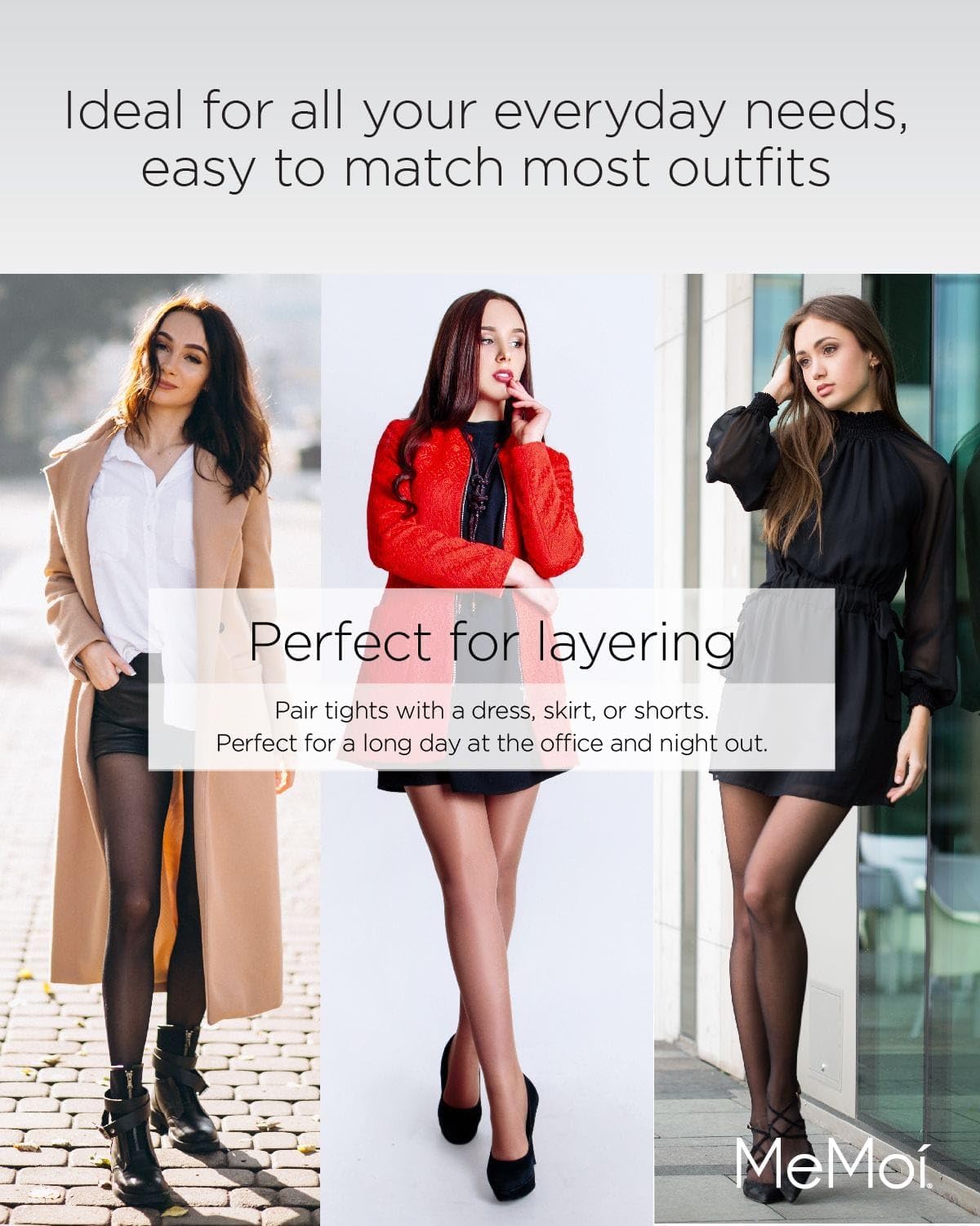 MeMoi Control Top Crystal Pantyhose for Women, Breathable Sheer Tights, Control Top Sheer Stockings, Comfortable Panty Hose - Image 4