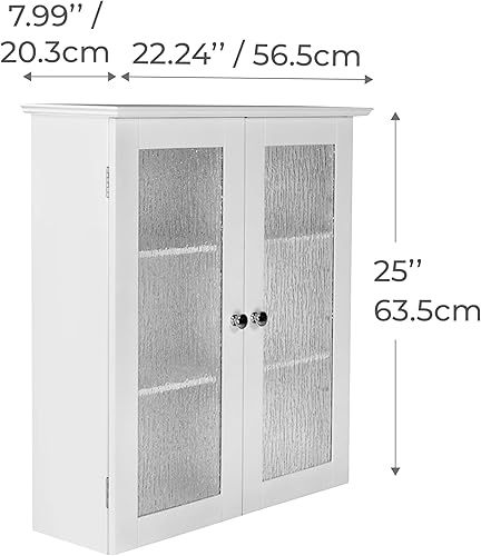 Miniatura 12 de Elegant Home Fashions Dawson Collection clóset de pared con estantes, color blanco Blanco,Gris,Espresso oscuro,Espresso,Blanco y