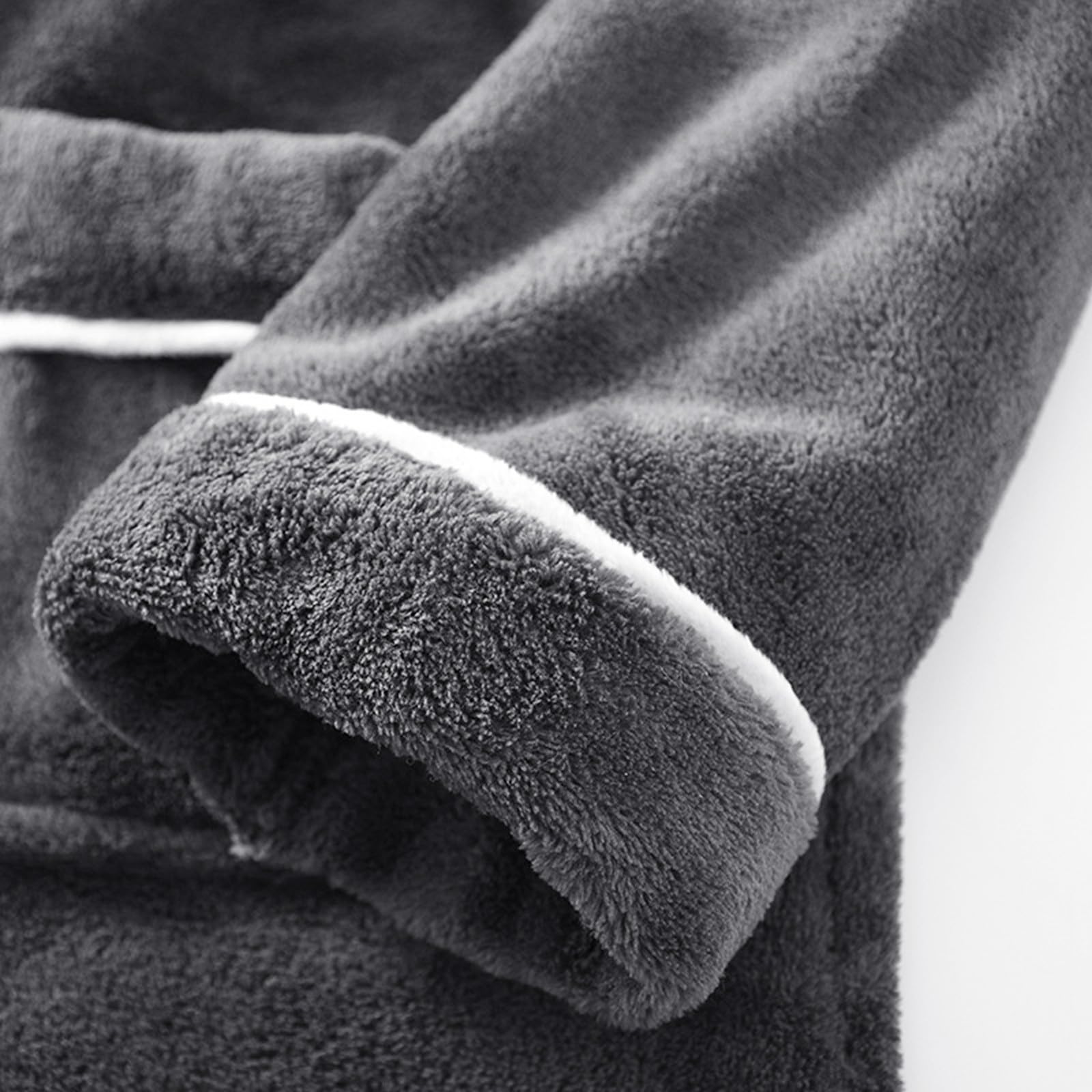 Pijama largo para hombre con puños, para invierno, cálido, ropa de noche, de franela cómoda, ropa de dormir, ropa de dormir, de algodón, con forro, conjunto de pijama