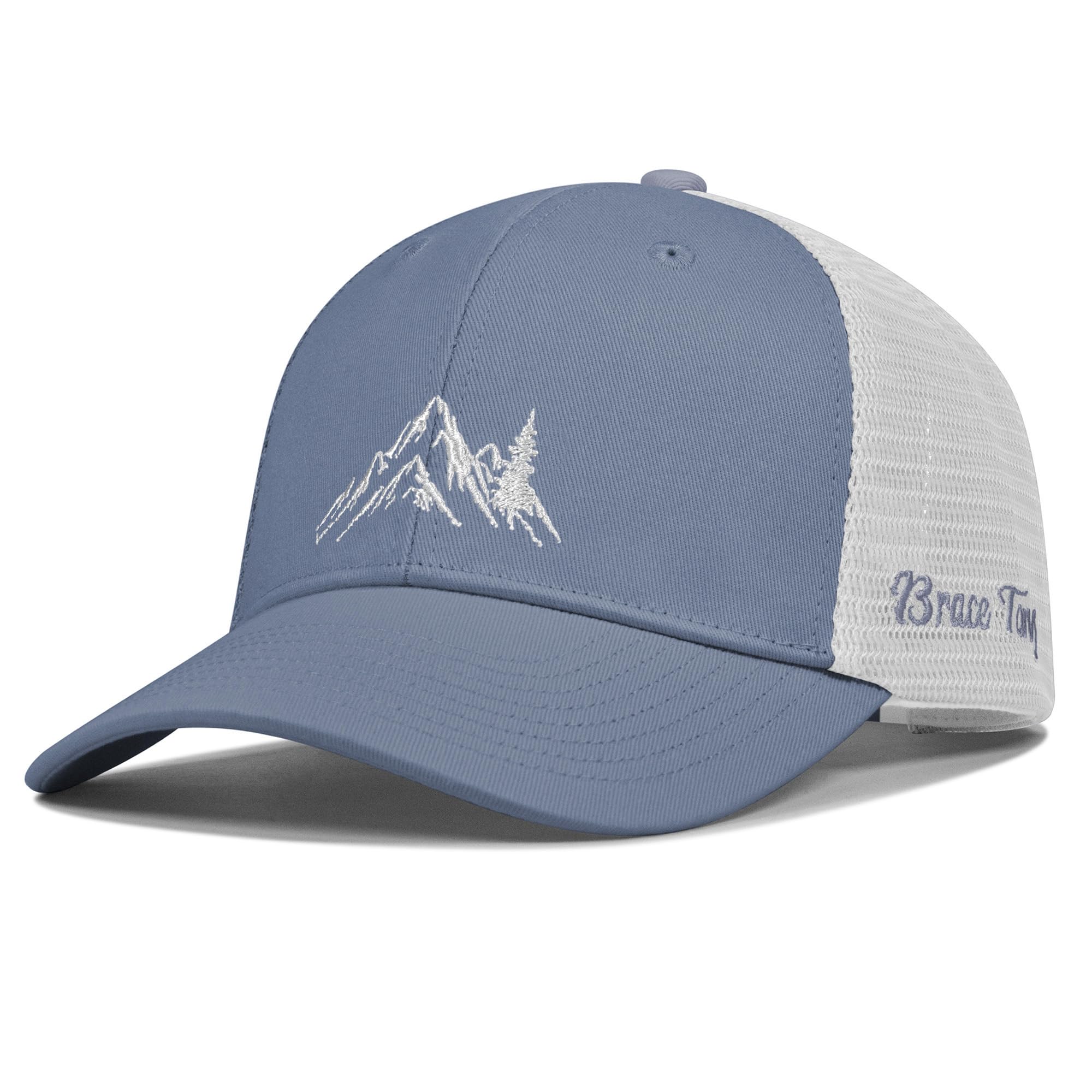 Mountain &amp; Tree Outdoor Trucker Hat for Men Women, Embroidery Gift Baseball Cap for Hiking &amp; Camping