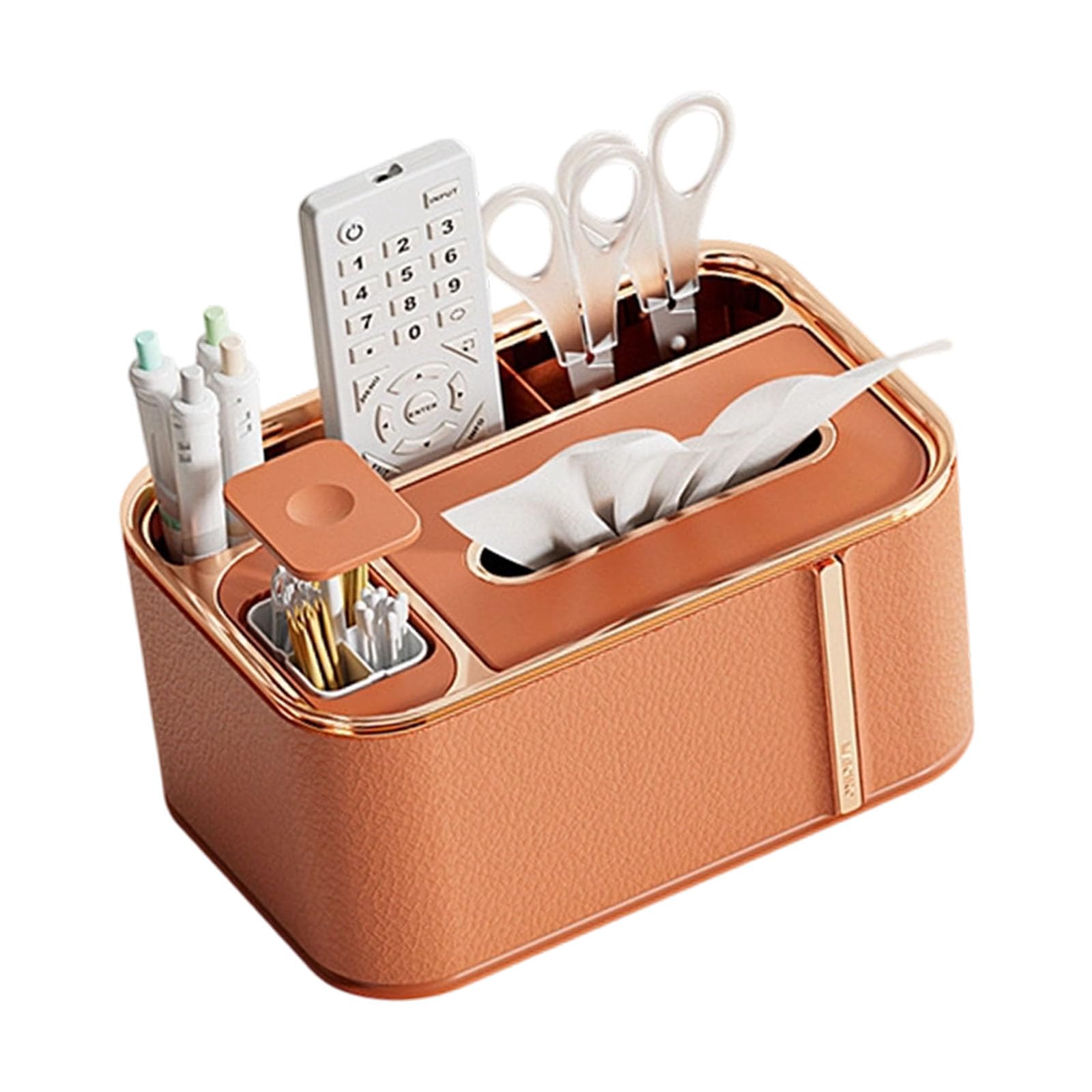 Modern Tissue Dispenser Organiser with Storage Compartment for Living Room and Bedroom Remote Control Holder Multifunctional Tissue Box