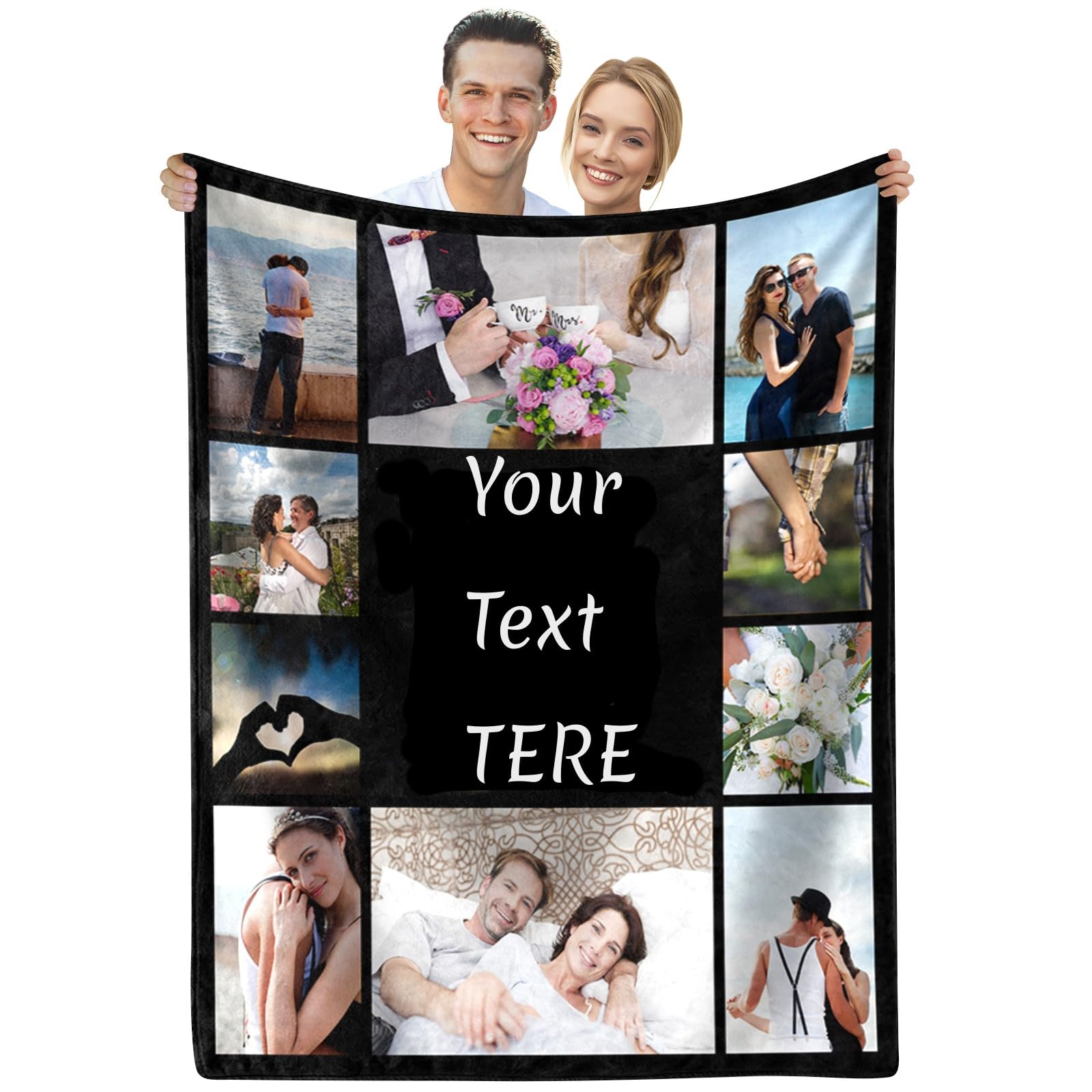 Sleeleece Personalised Blanket for Adult,Photo Blanket,Personalised Gifts for Birthday Anniversary,Customised Blankets with Photo,Custom Picture Blankets for Women Men Her Him Boyfriend Mum Dad Freind โ image 1