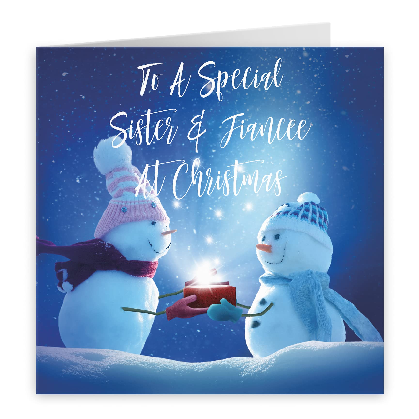 Hunts England - Sister And Fiancee Christmas Card - To A Special Sister & Fiancee At Christmas - Starry Night Collection - Fun Card - Image 2