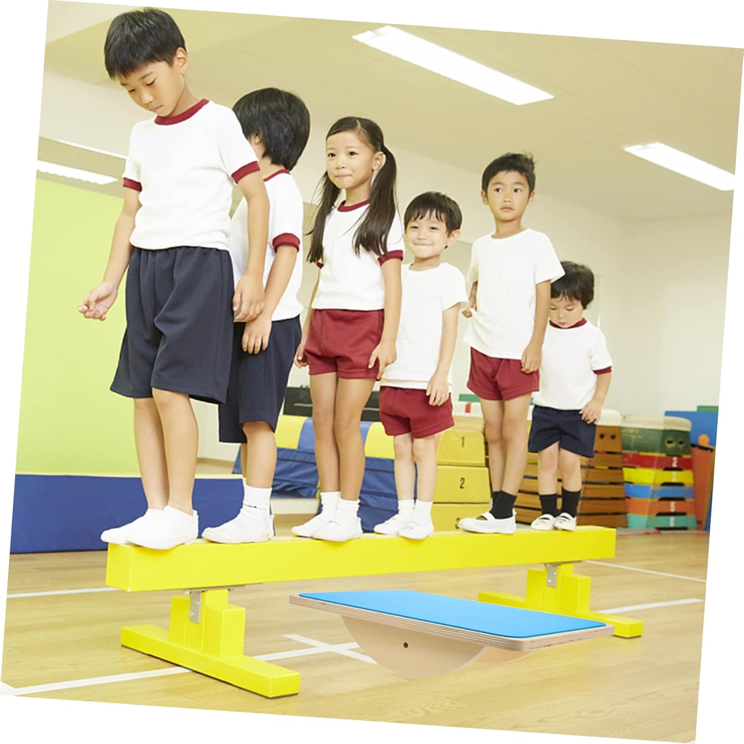 Kisangel Wooden Toddler Balance Plate Boys and Girls Balance Board Wobble Disk Fun Balancing Toy Ages 6-12 Plaything