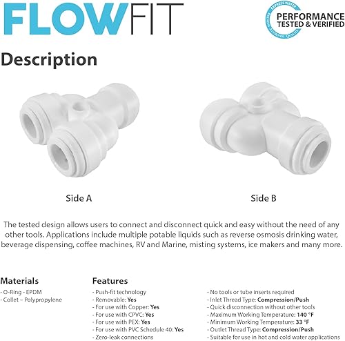 Miniatura 3 de Express Water Divisor bidireccional 38" piezas de conexión de montaje para filtros de agua y sistema de ósmosis inversa RO