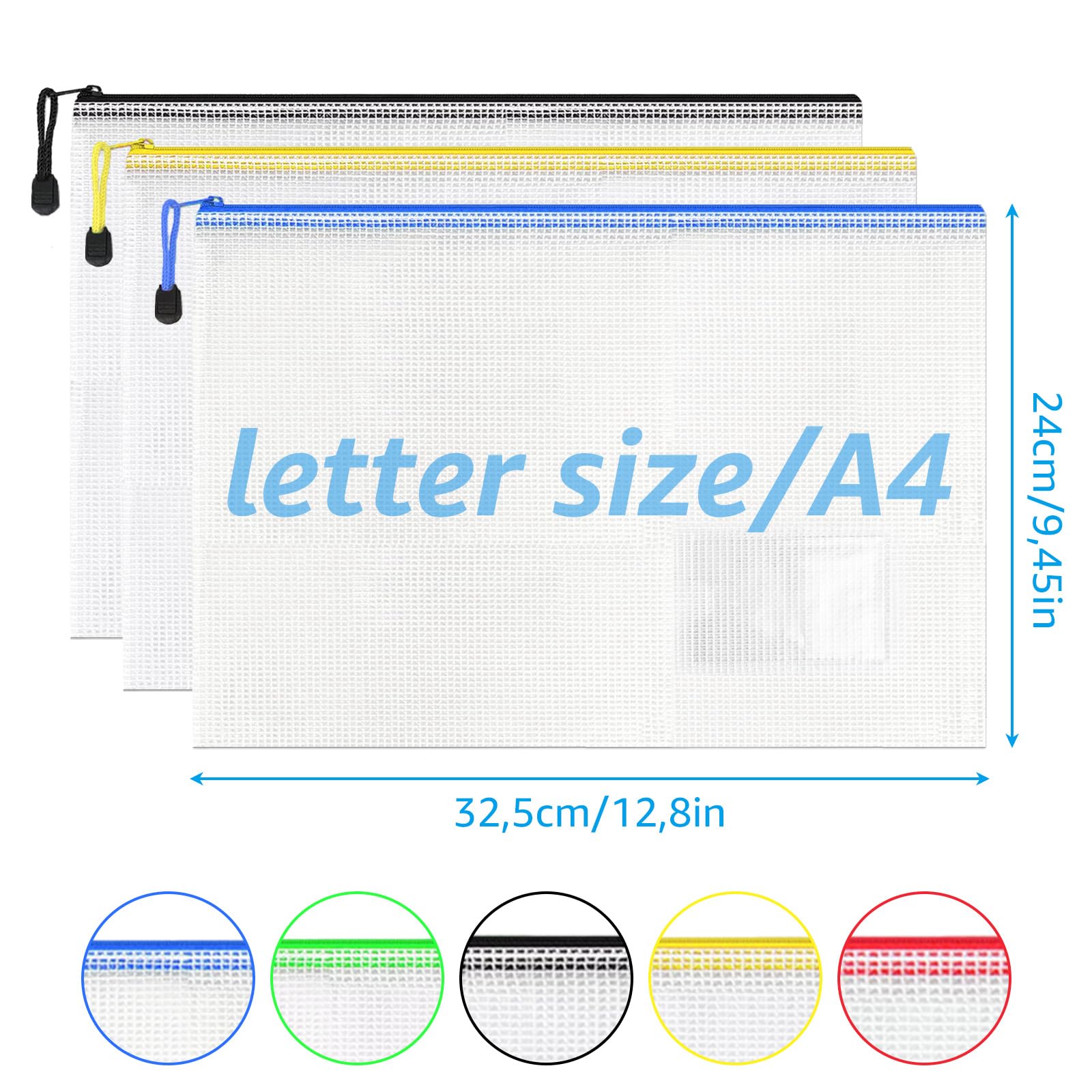 Portadocumenti PVC Set Di 40 Buste Portadocumenti A4 Con Bottone - Foto 2