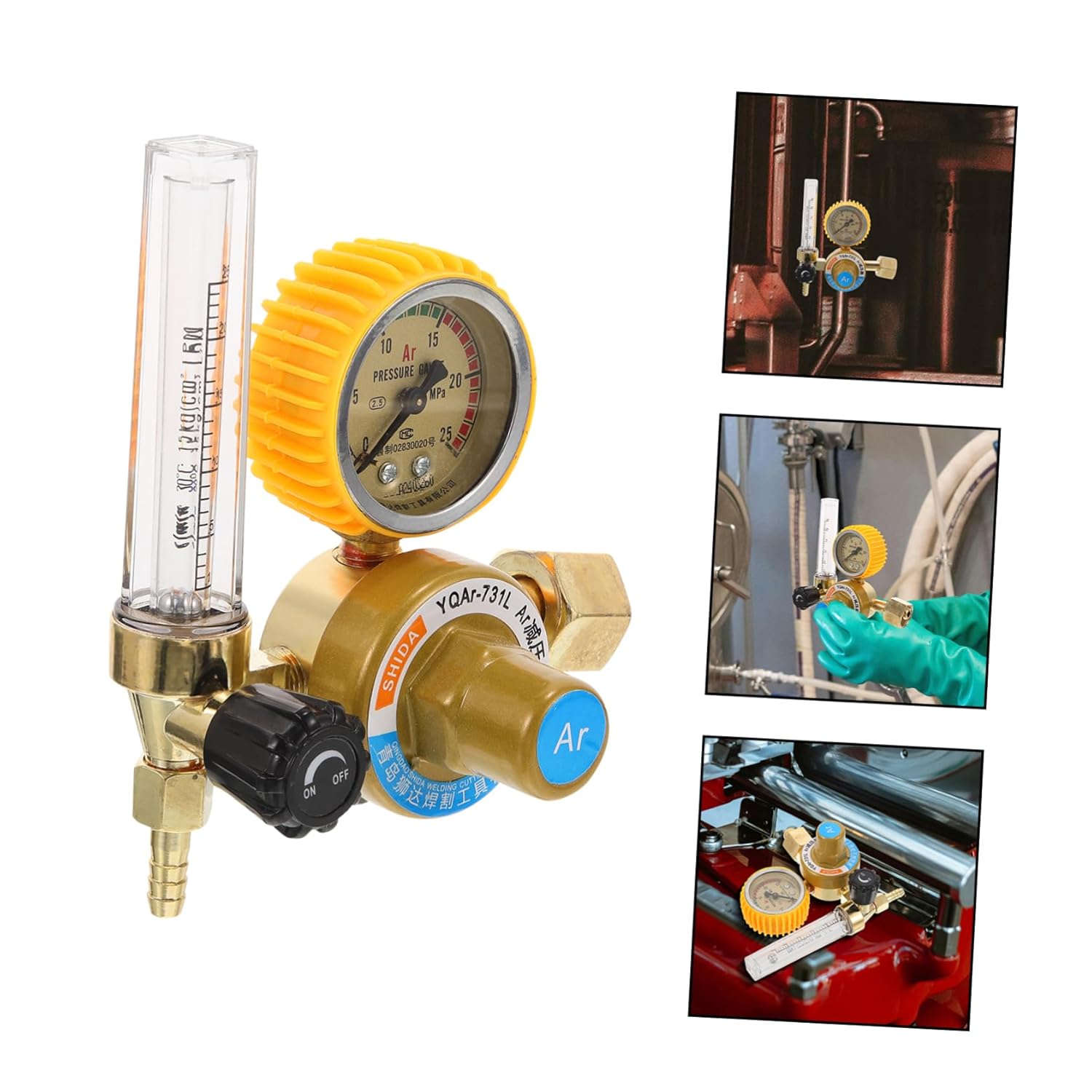 Argon Flow Indicator Regulator Pressure Gauge Fall Design for Accurate Control User-Friendly Argon Gas for Welding Applications