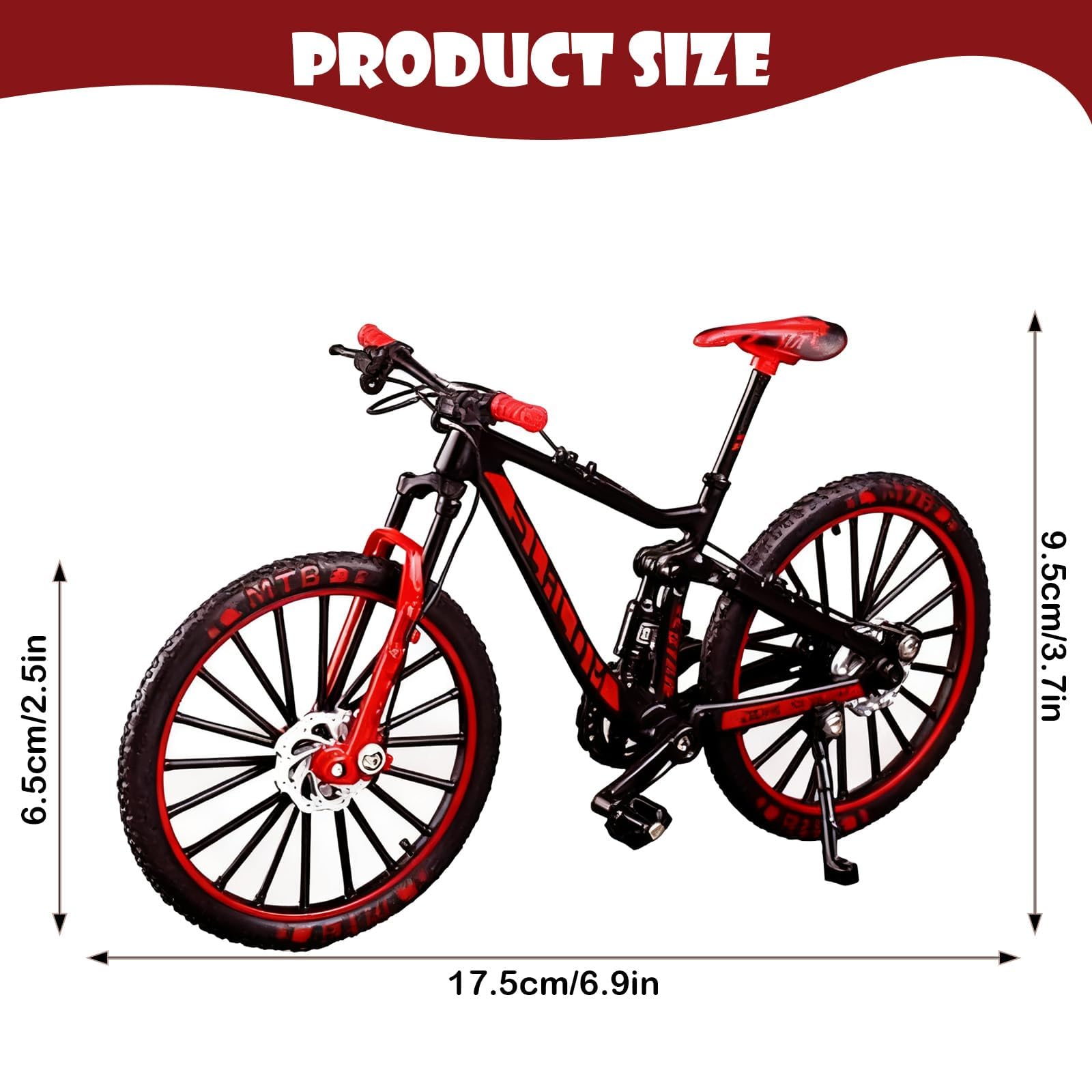 Finger BMX Bicicletta Modello 1:10 - Miniatura Mountain Bike in Lega, Decorazione realistica Bicicletta da collezione & Regalo per adulti