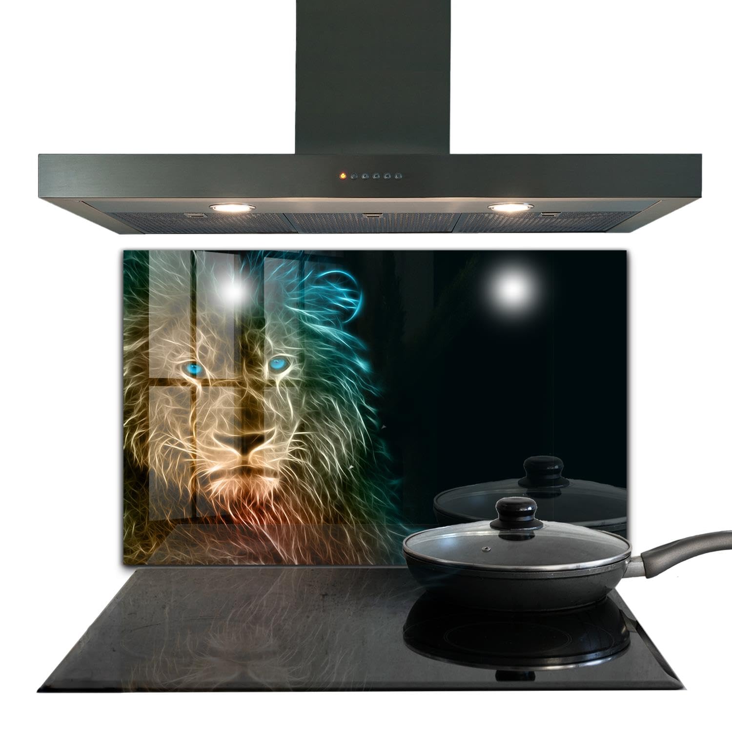 Panneau de cuisine Wallfluent 100x70 cm fond de hotte verre trempé crédence autocollante