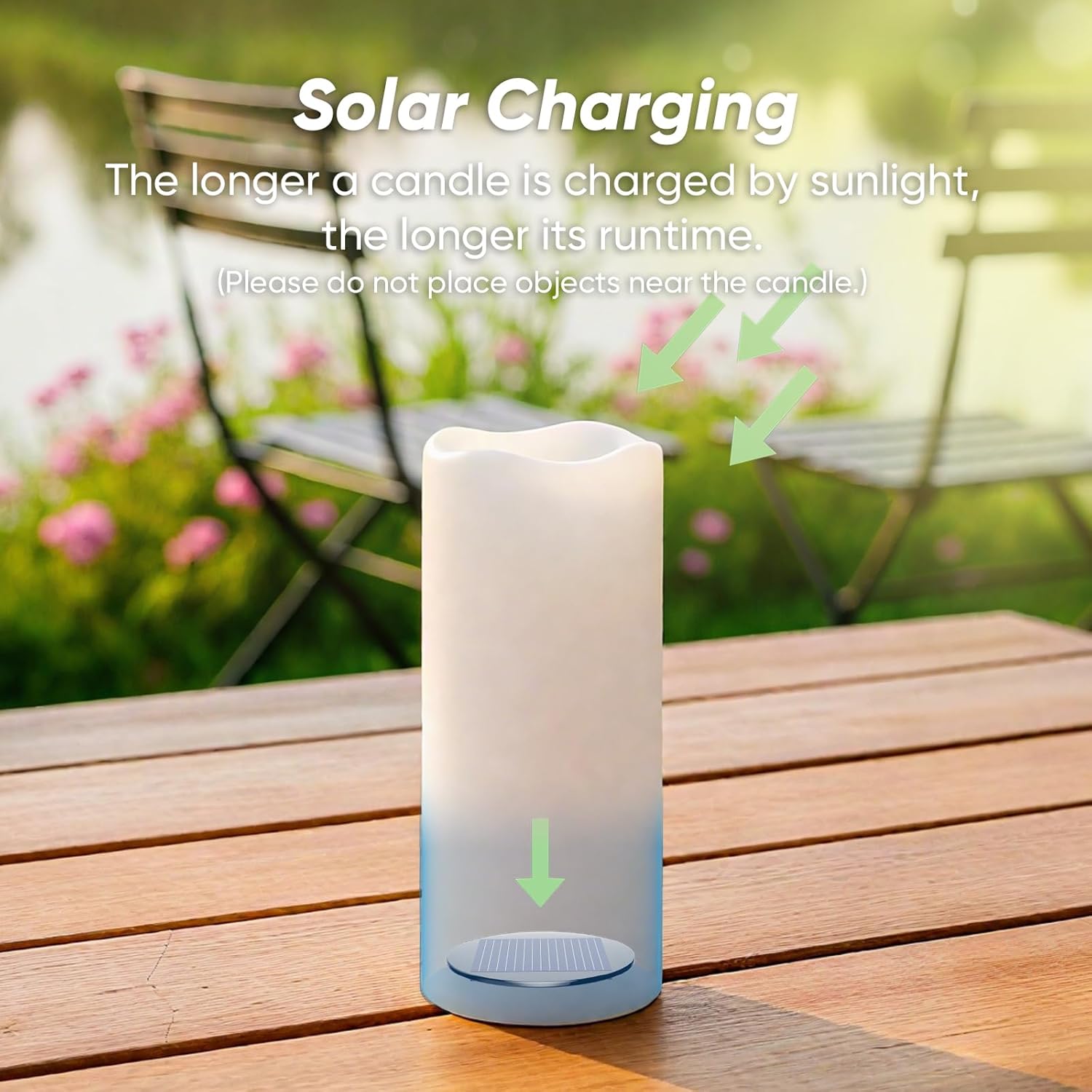 Homemory Large Solar Candles Outdoor Waterproof, 4"x10", Dusk to Dawn, Solar Powered Flameless Candles for Outdoor, Lanterns