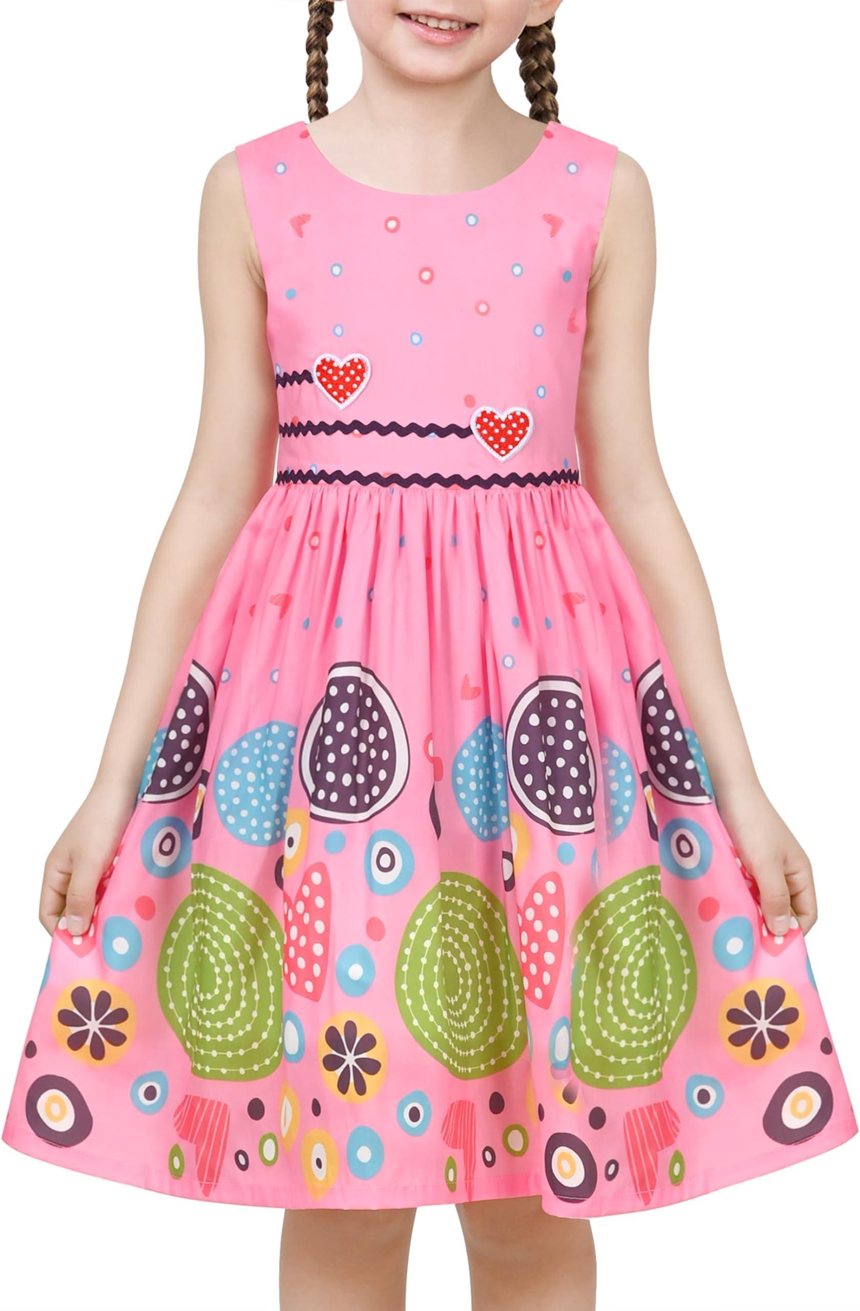 Sunny Fashion Girls Dress Rose Flower Double Bow Tie Party Sundress
