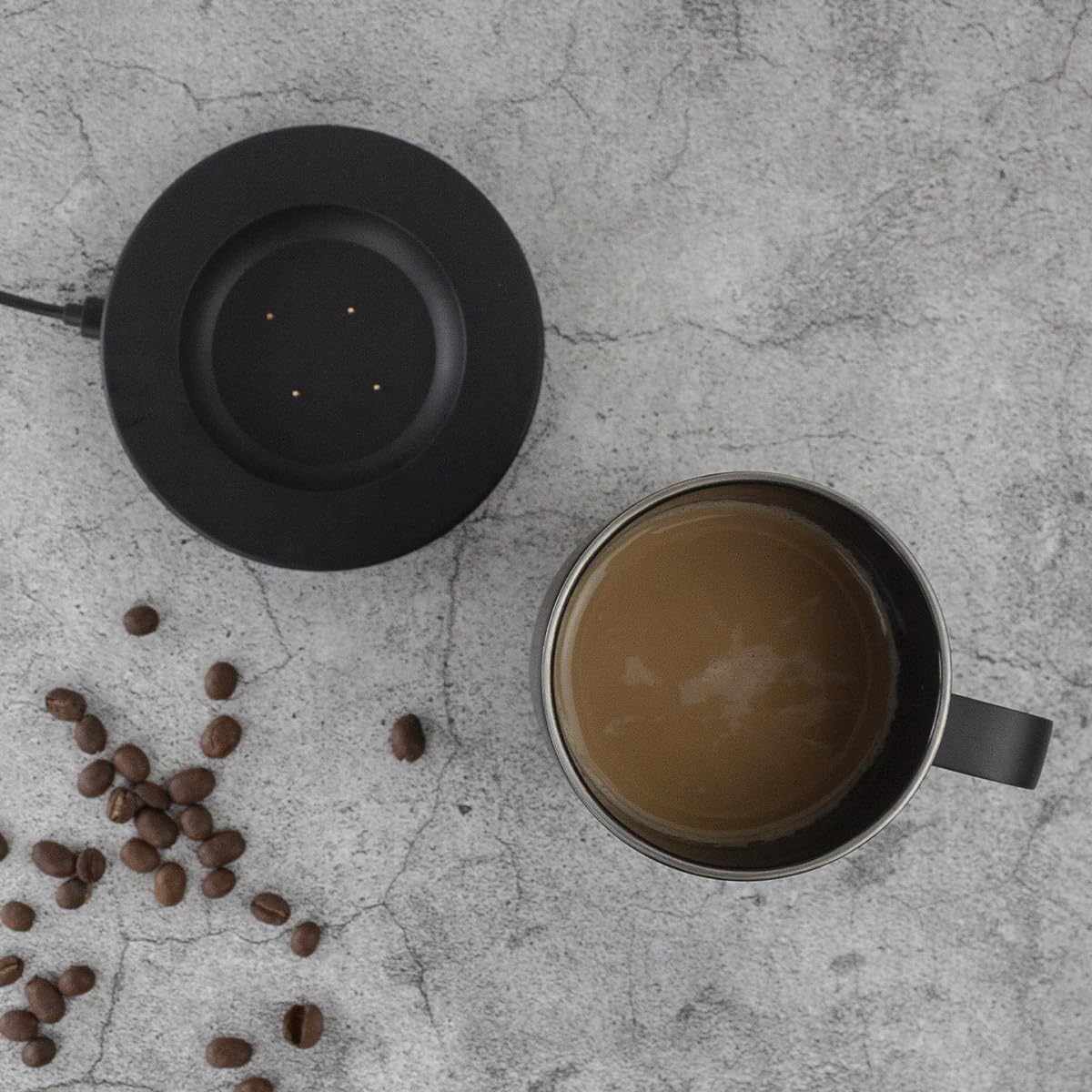 PRIXTON Taza inteligente Smart Mug Tempo con Control de Temperatura, Taza de 300 ml de Acero Inoxidable, Pantalla LED, Sumergible IPX6, Auto-apagado de Seguridad, Autonomía de 1,5 h