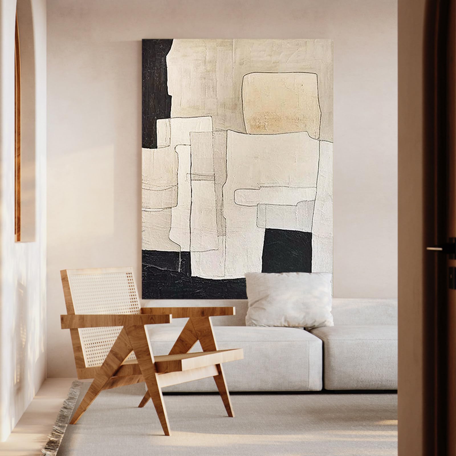 Peinture décorative mur de fond de canapé grande taille pour grand mur vide