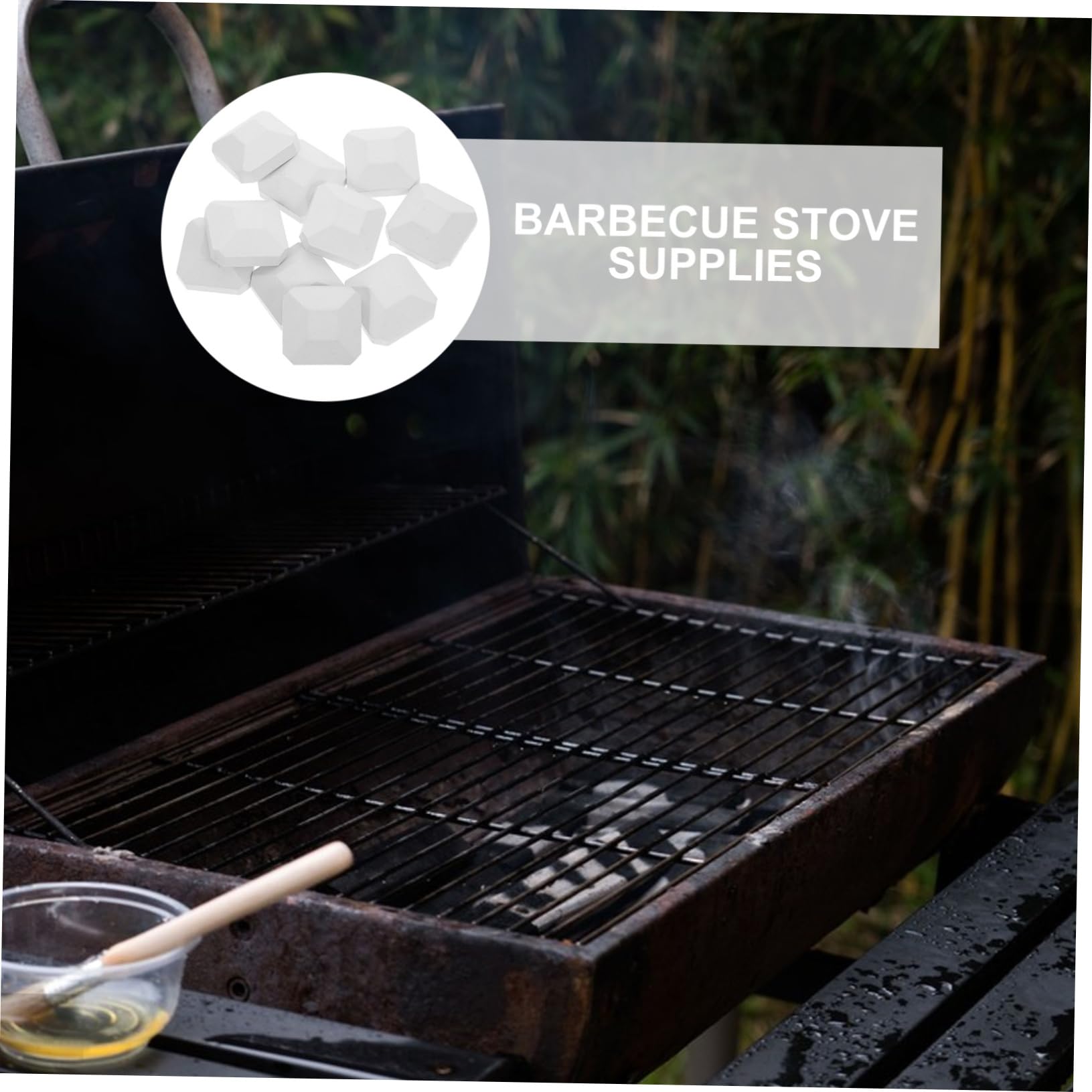 Alipis 10pièces Briquettes Cordiérite Rechange Barbecue Gaz Extérieur Résistantes Chaleur Auto-nettoyantes Pour Camping Grill Gaz