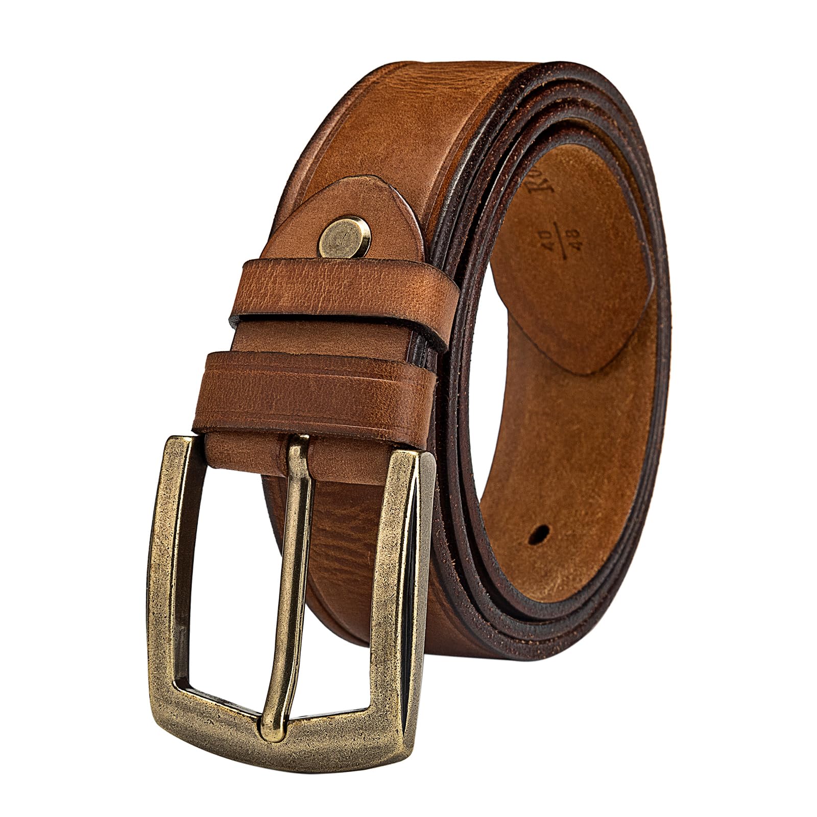 Luxury Full Grain Genuine Leather Belt Men Gift 1 5 Wide Vintage Real Leather Western Cowboy Mens Belts