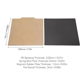 Amazon.com: Double Side Textured PEI Sheet 200x200mm, 3 in 1