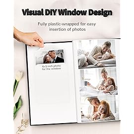 Artfeel Photo Album 4x6 with 300 Pockets,Slip-in Picture Albums,Linen Cover Memory Book with Front Window,White Page Vertical Photo Book for Wedding,Family,Anniversare,Baby,Vacation
