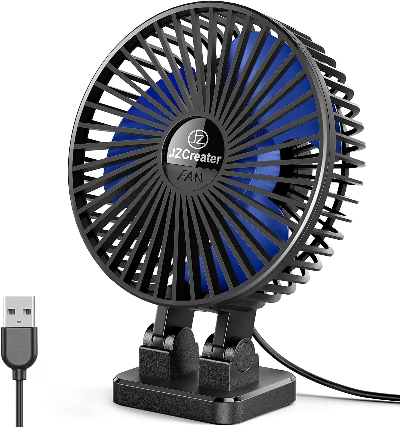 JZCreater USB Desk Fan, 5INCH Mini Fan, 3 Speeds Adjustable