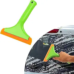 Ziciner Pequeno rodo de janela de silicone, rodo de lâmina de água para para-brisa de carro, rodo automático multifuncional com lâmina de 14 cm e alça antiderrapante para janela de carro, espelho,
