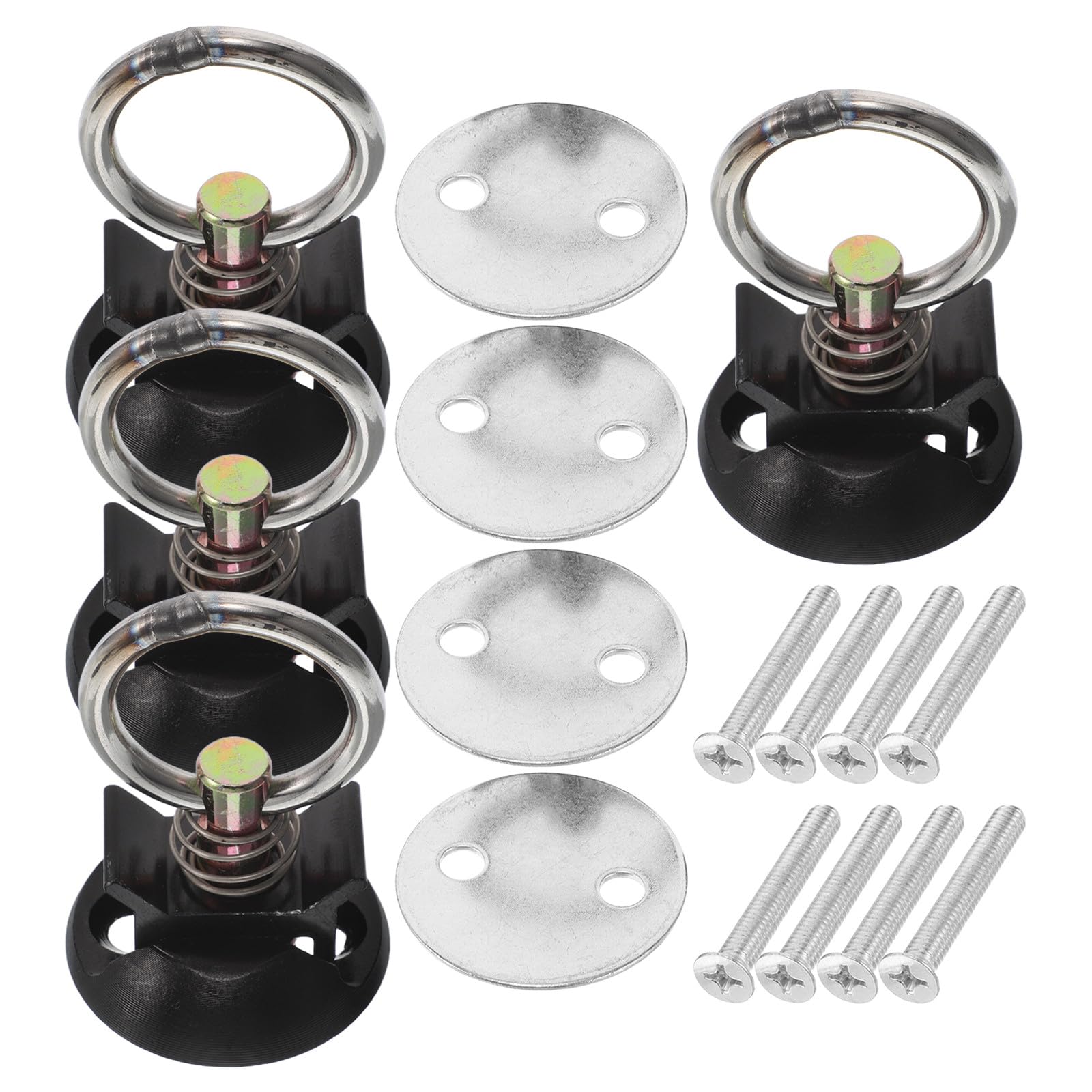 Alipis Kit de 4 Accesorios de Amarre Redondos para Equipaje Sistema de Anclaje Seguro, Fabricados en Aleación de Aluminio y Acero Inoxidable para Motocicletas y Bicicletas