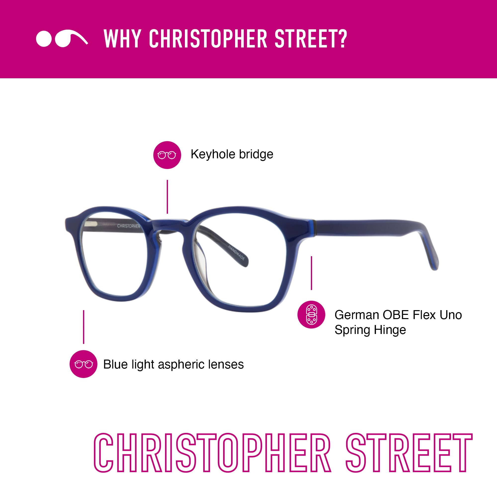 Scojo New York Christopher Street Blue Light Reading Glasses, Handmade Scratch Resistant Readers for Women and Men, Tortoise - 1.50x