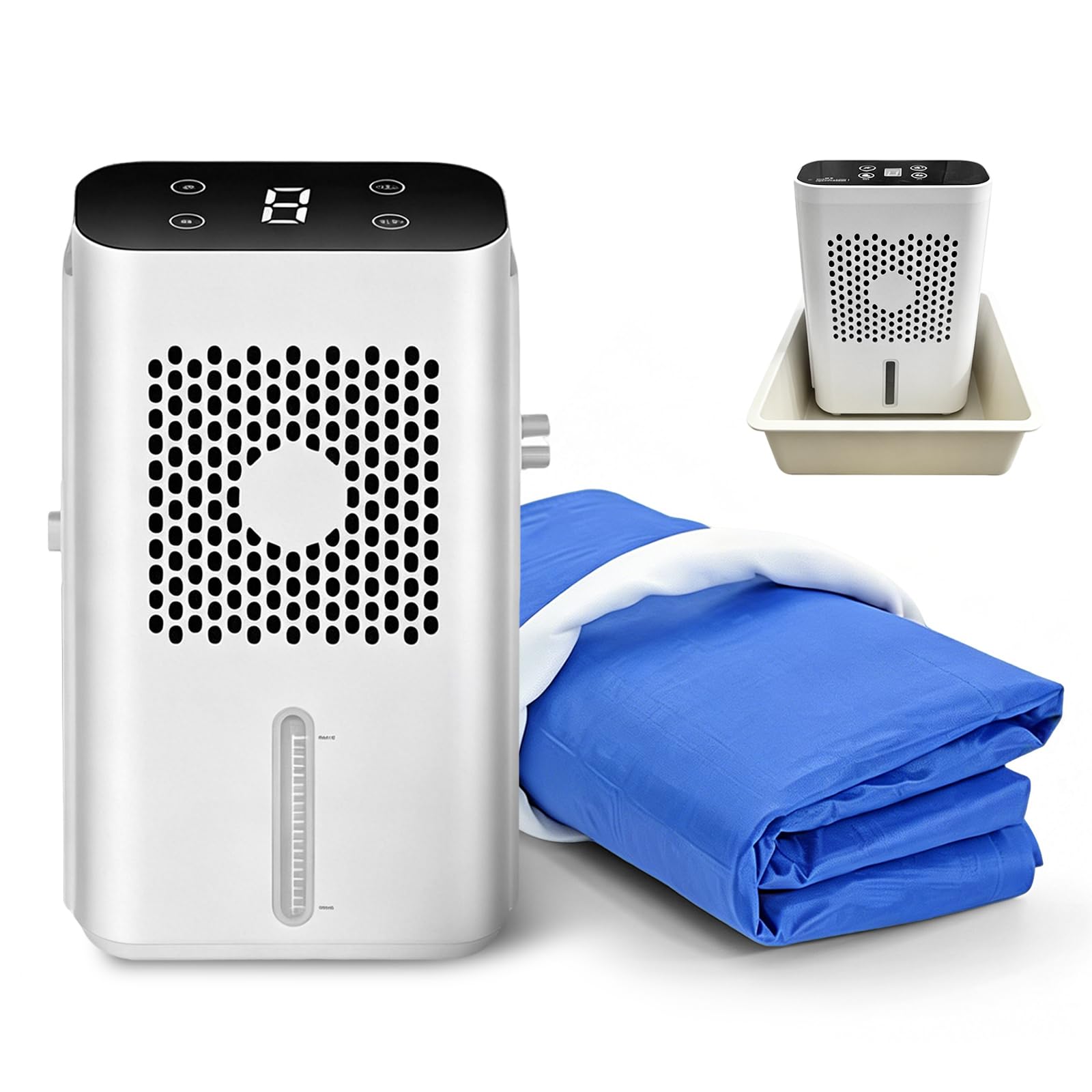 Coprimaterasso Rinfrescante per Letto, Materasso ad Acqua di Raffreddamento con Display LCD Sistema di Raffreddamento ad Acqua Elettrico Serbatoio Dell'acqua 1,7 l (160 x 70 cm)