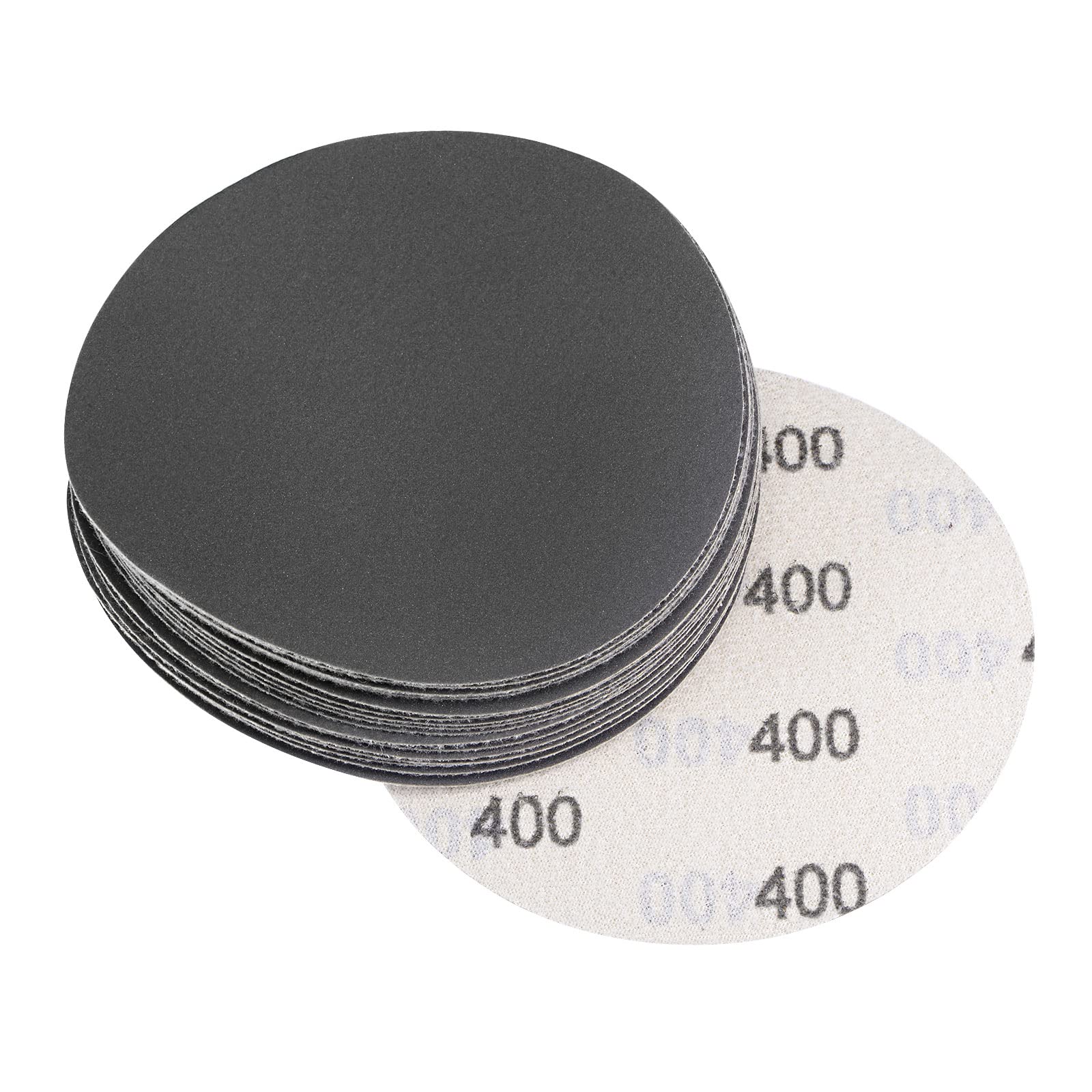uxcell 5 Inch Sanding Disc 400 Grit Hook and Loop Wet Dry Usable Silicon Carbide C-Weight Backing Sandpaper for Orbital Sander 20Pcs