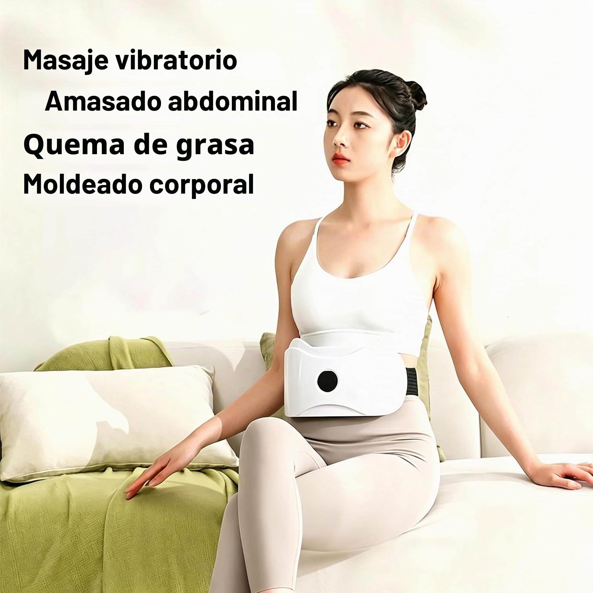 Máquina de Grasa del Vientre, Masajeador Anticelulítico, Masajeador Abdominal Inalámbrico Eléctrico, Cinturón Vibratorio Inalámbrico con 3 Modos para Waist Trainer, Hogar y Postparto