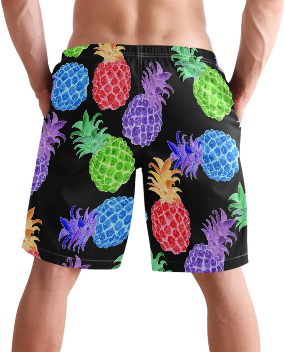 visesunny Hawaiian Men's Summer Beach Shorts Swim Trunks Sports Running Bathing Suits with Mesh Lining